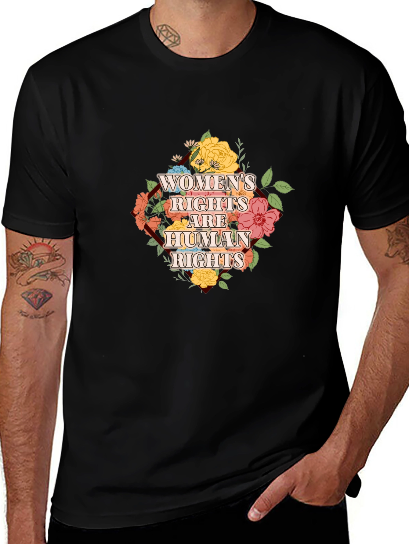 Womens Rights are Human Rights Floral T-Shirt