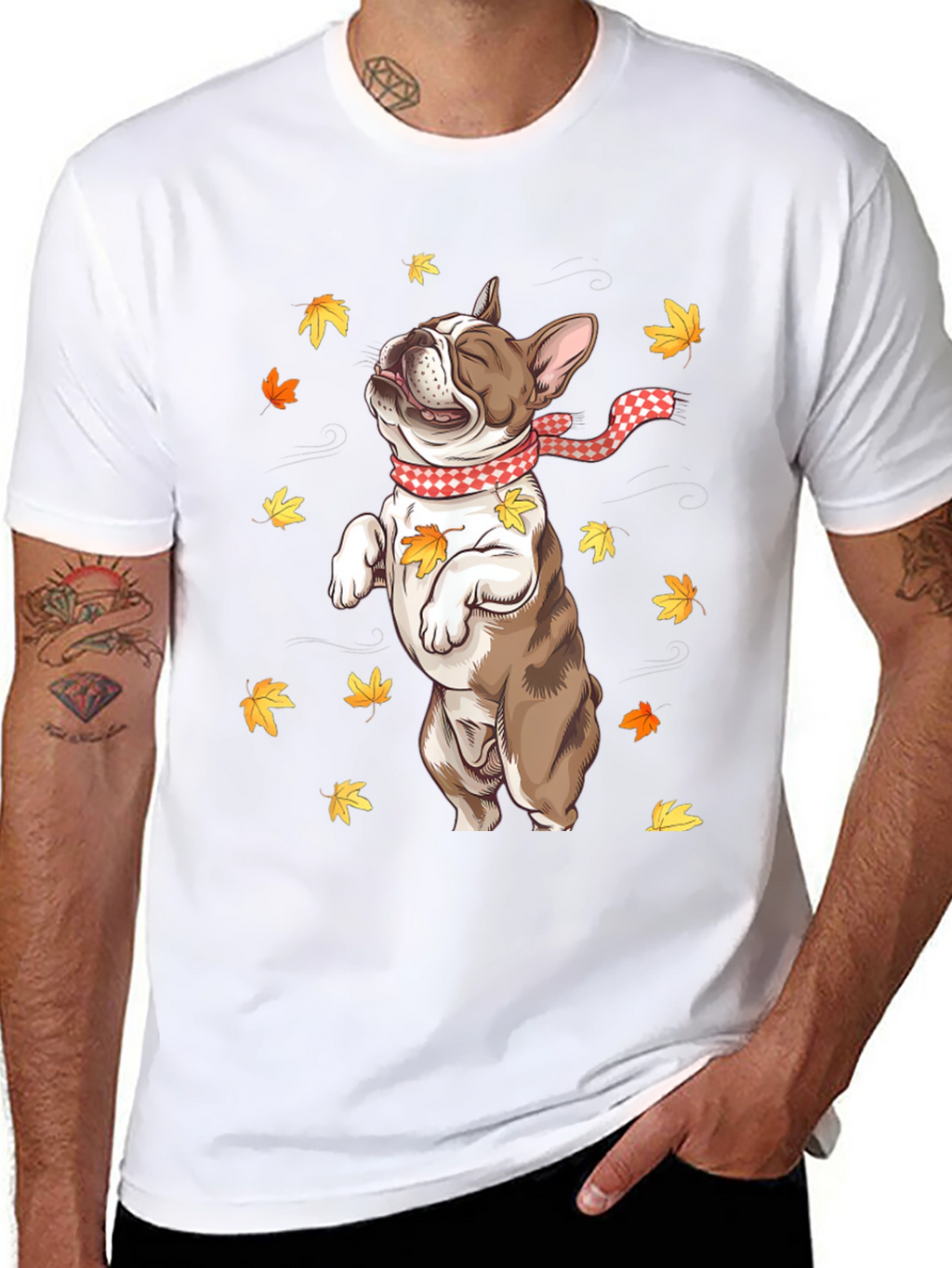 Fall French Bulldog Graphic Tee
