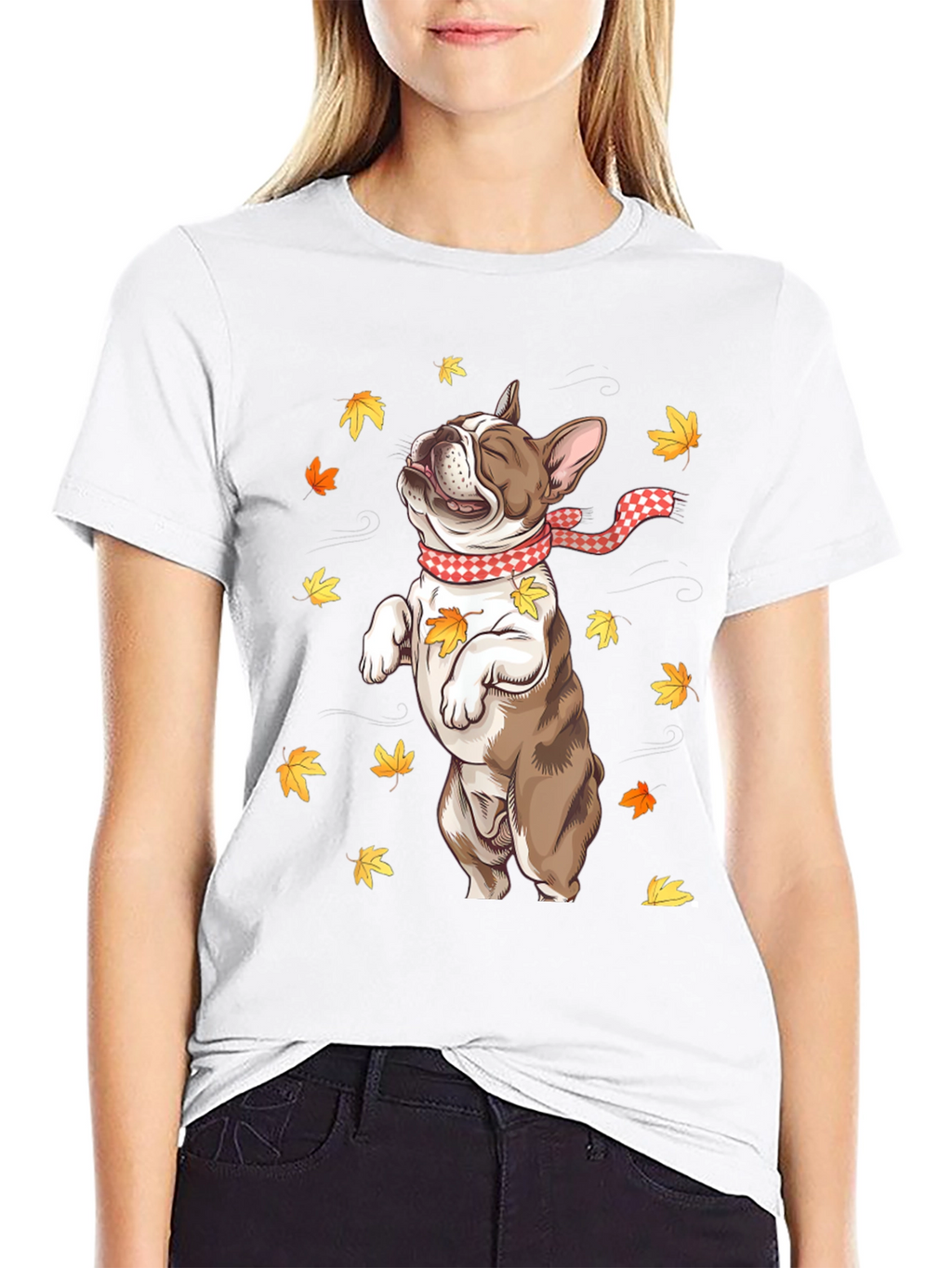 Fall French Bulldog Graphic Tee