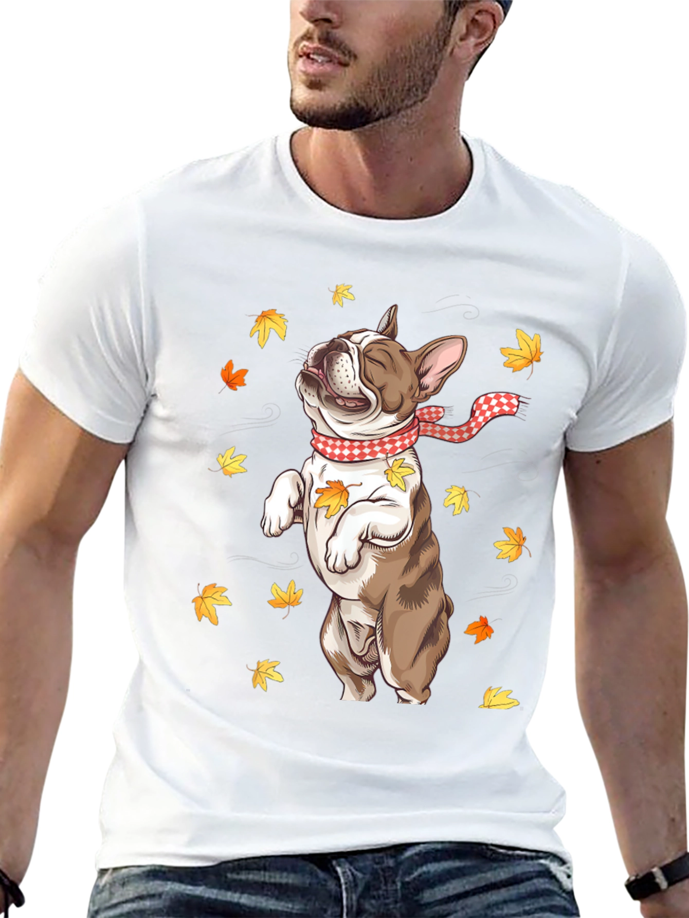 Fall French Bulldog Graphic Tee