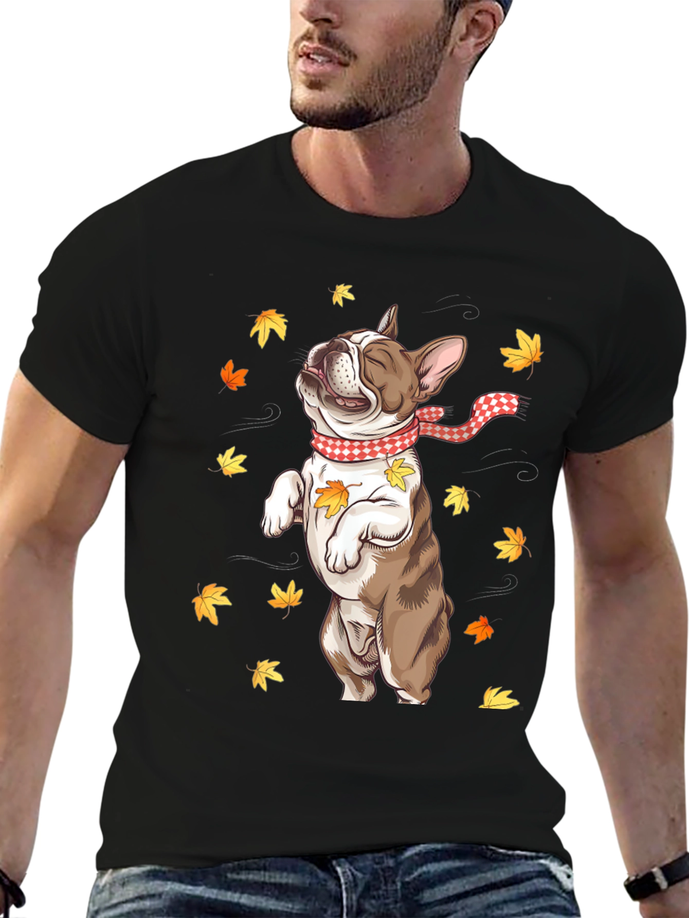 Fall French Bulldog Graphic Tee