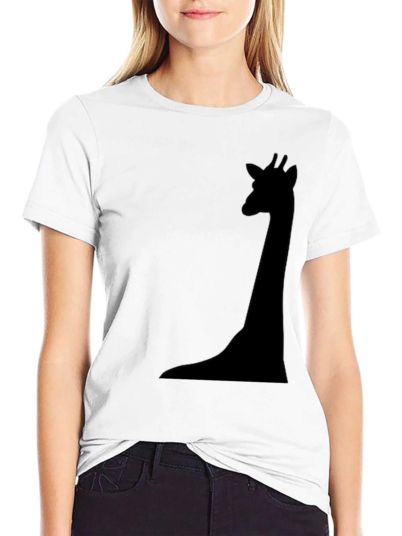 Mens Black Giraffe Silhouette T-Shirt