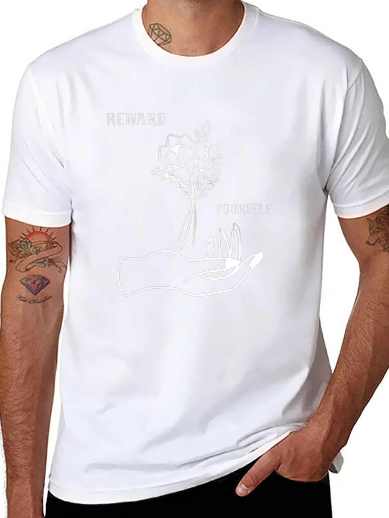 Reward Yourself Graphic Tee - Black Cotton Casual T-Shirt