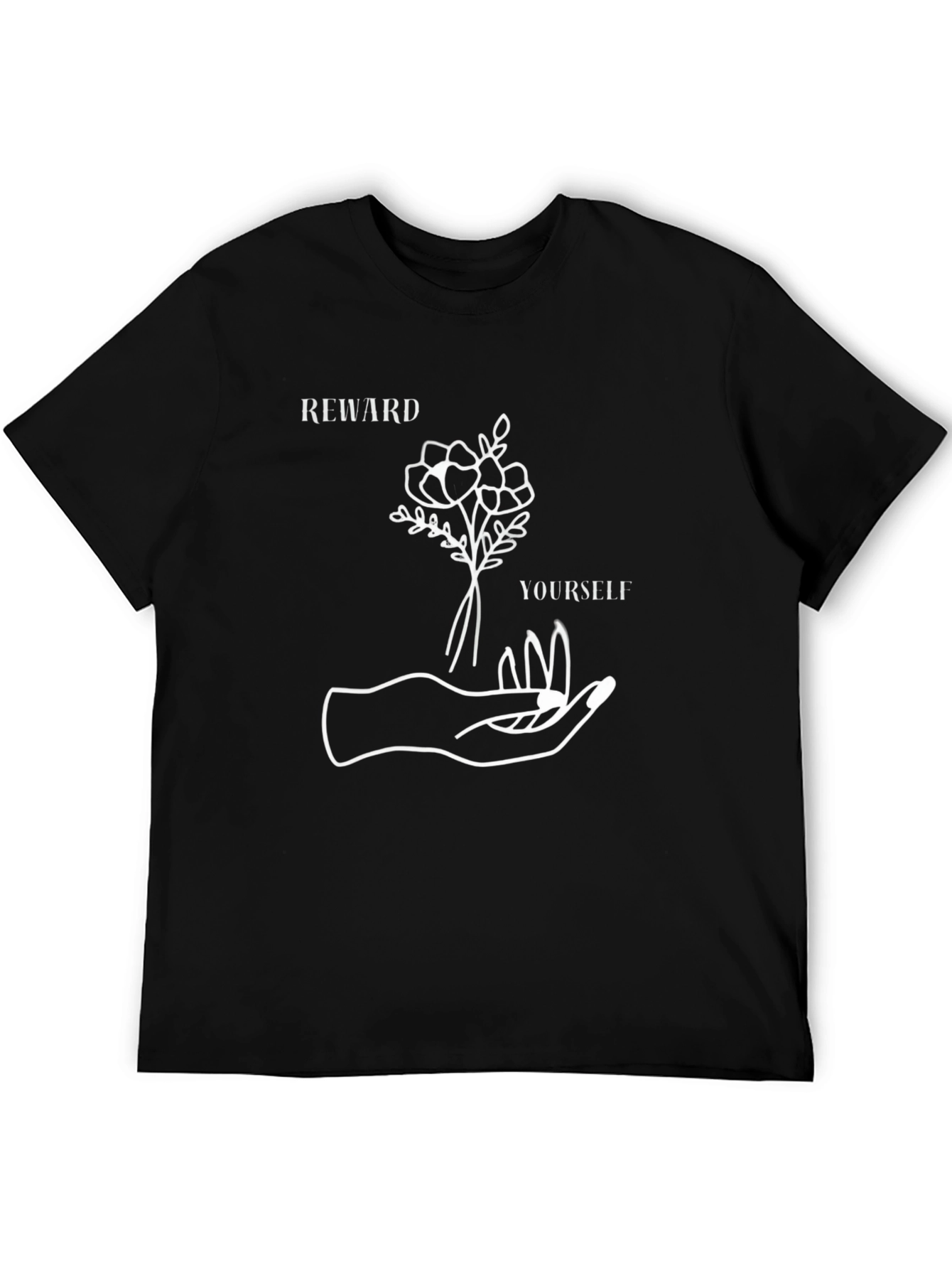 Reward Yourself Graphic Tee - Black Cotton Casual T-Shirt