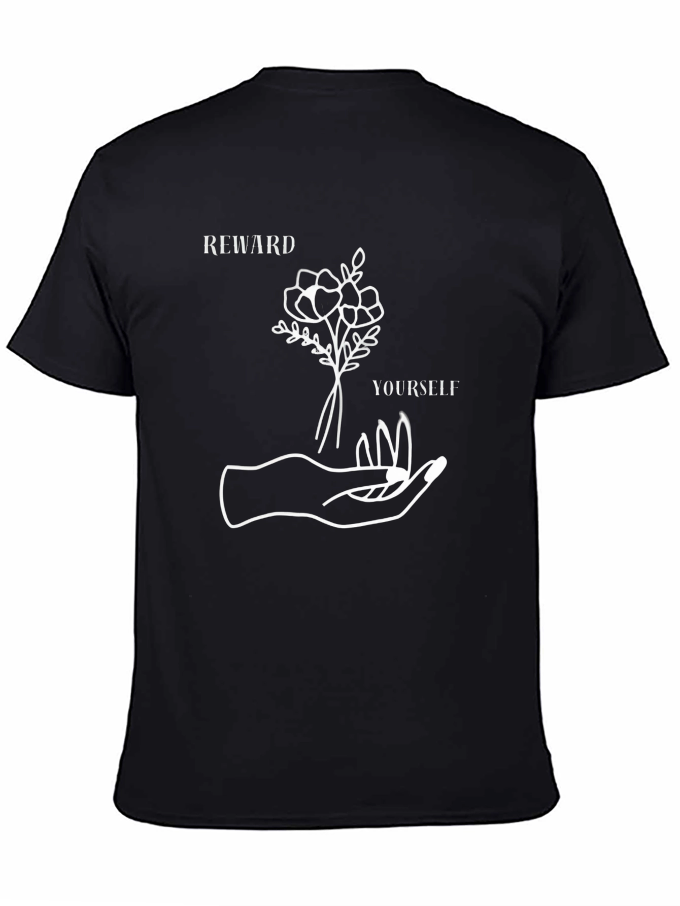 Reward Yourself Graphic Tee - Black Cotton Casual T-Shirt