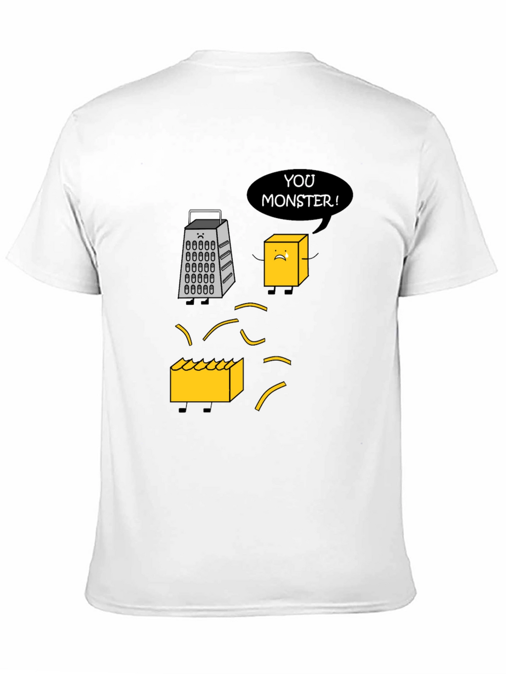 Funny Cheese Grater T-Shirt: You Monster! Novelty Tee