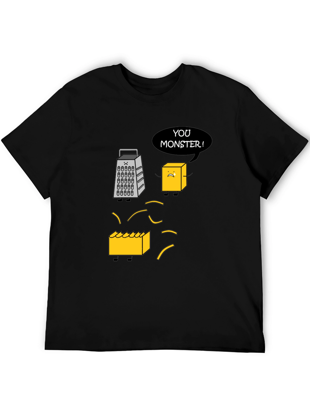 Funny Cheese Grater T-Shirt: You Monster! Novelty Tee