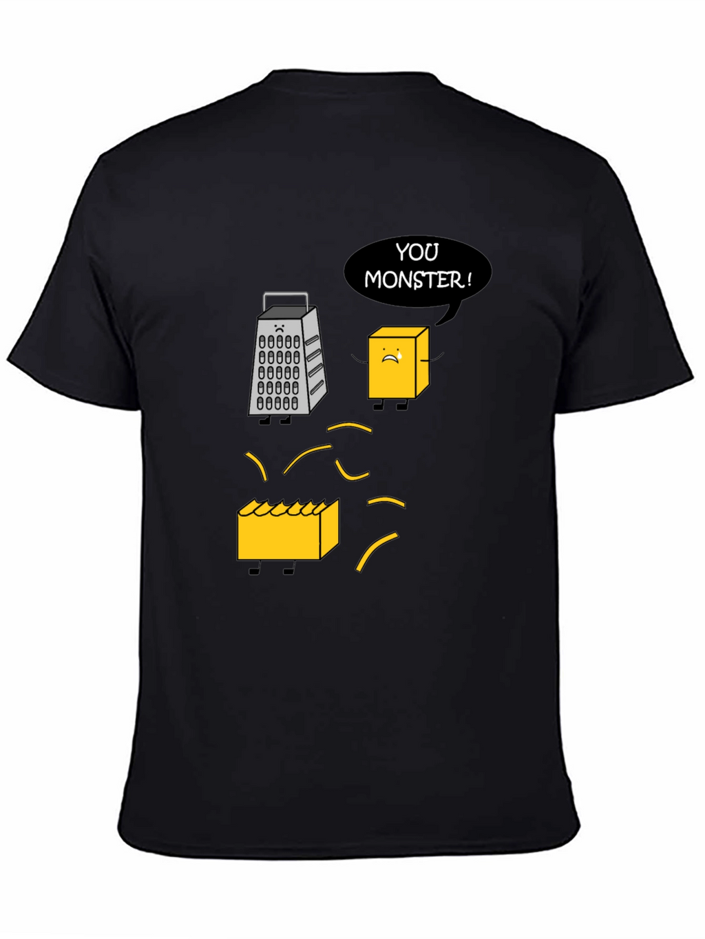 Funny Cheese Grater T-Shirt: You Monster! Novelty Tee
