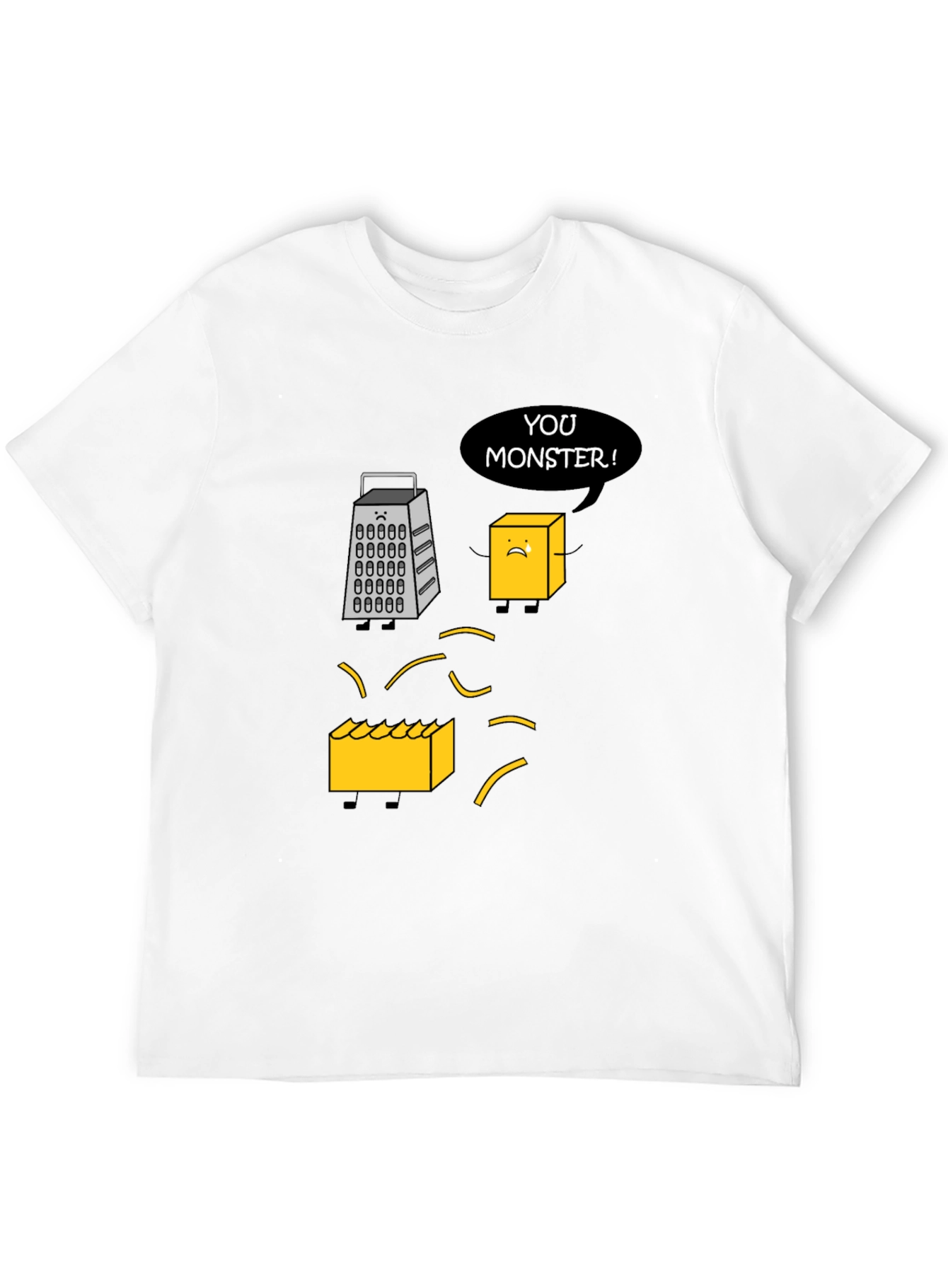 Funny Cheese Grater T-Shirt: You Monster! Novelty Tee