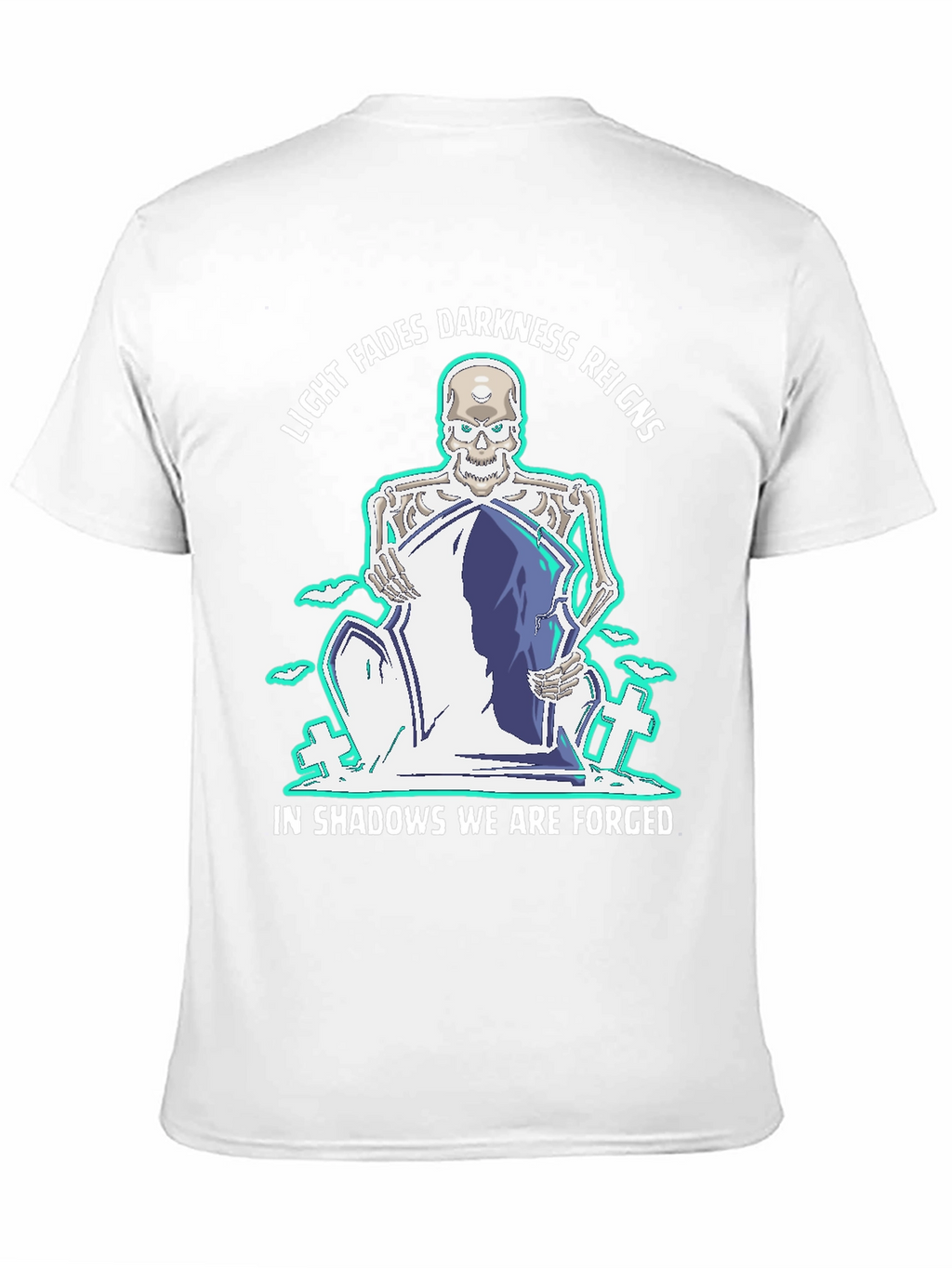Light Fades Darkness Reigns Skeleton Graphic Tee