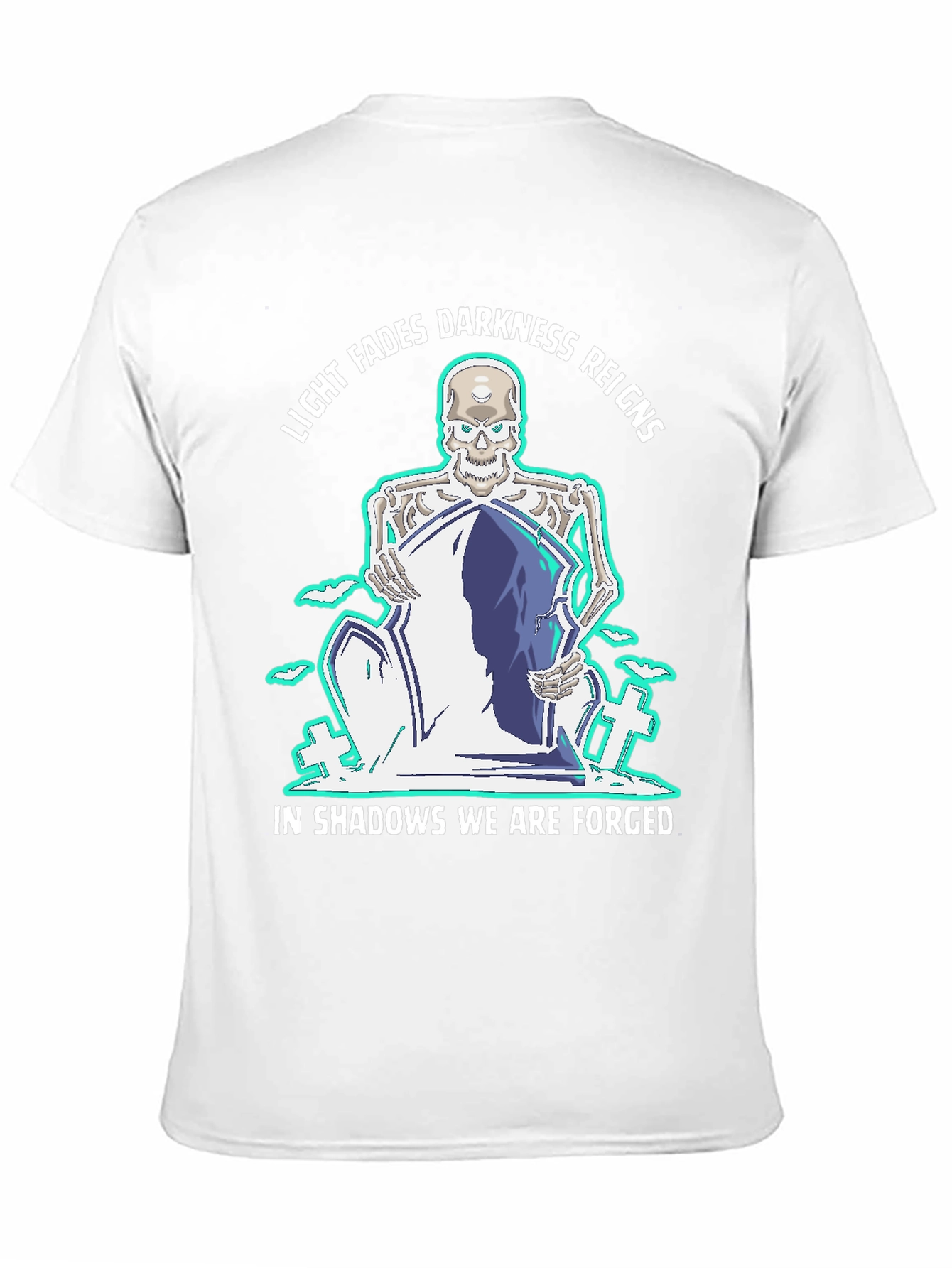 Light Fades Darkness Reigns Skeleton Graphic Tee
