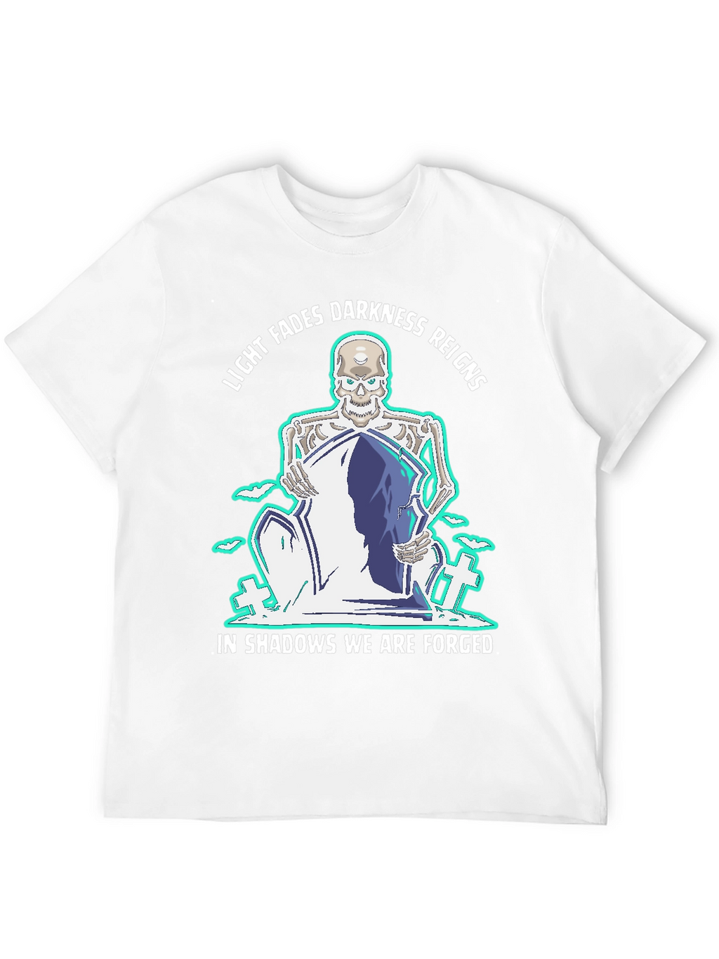Light Fades Darkness Reigns Skeleton Graphic Tee