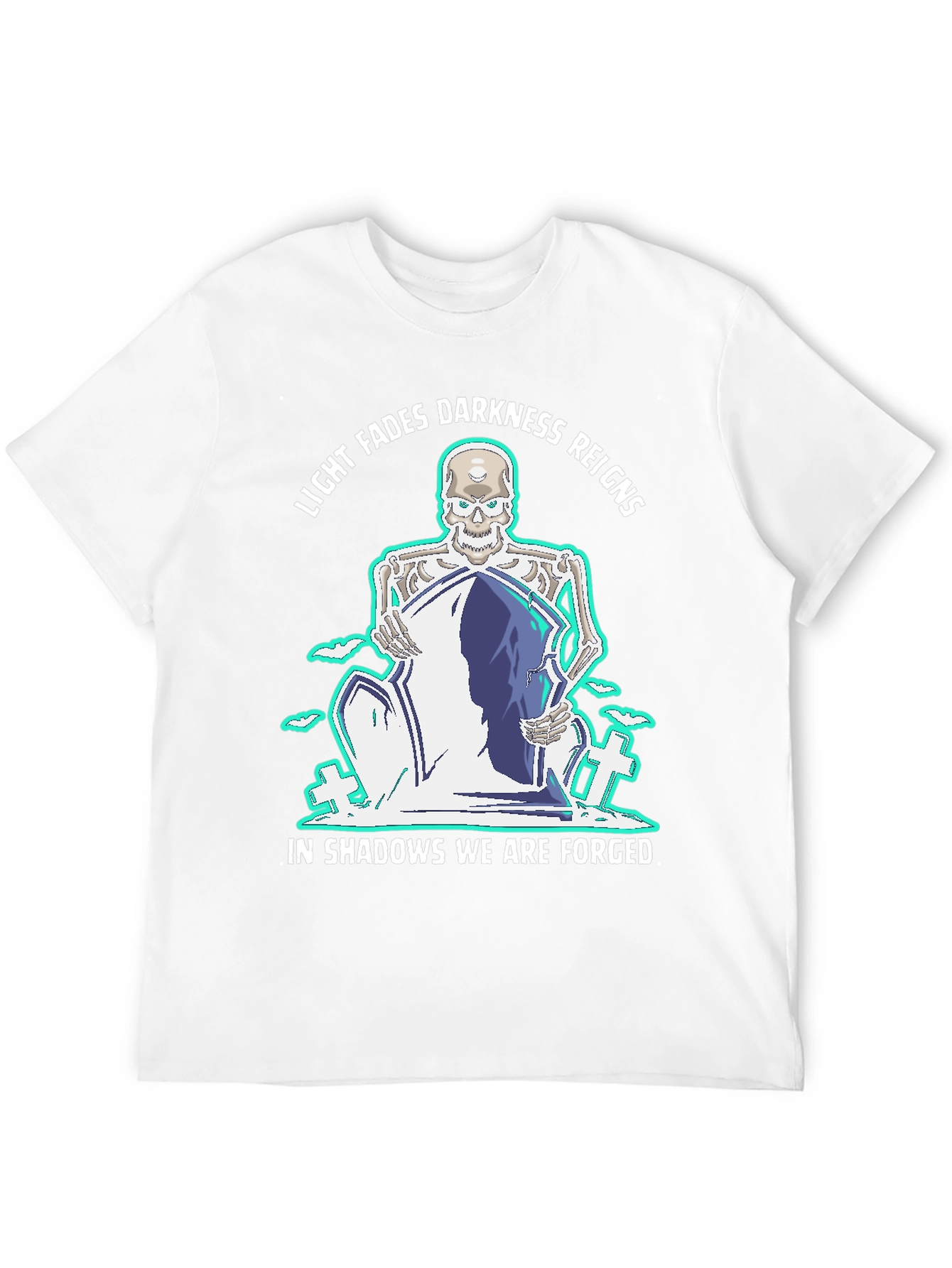 Light Fades Darkness Reigns Skeleton Graphic Tee