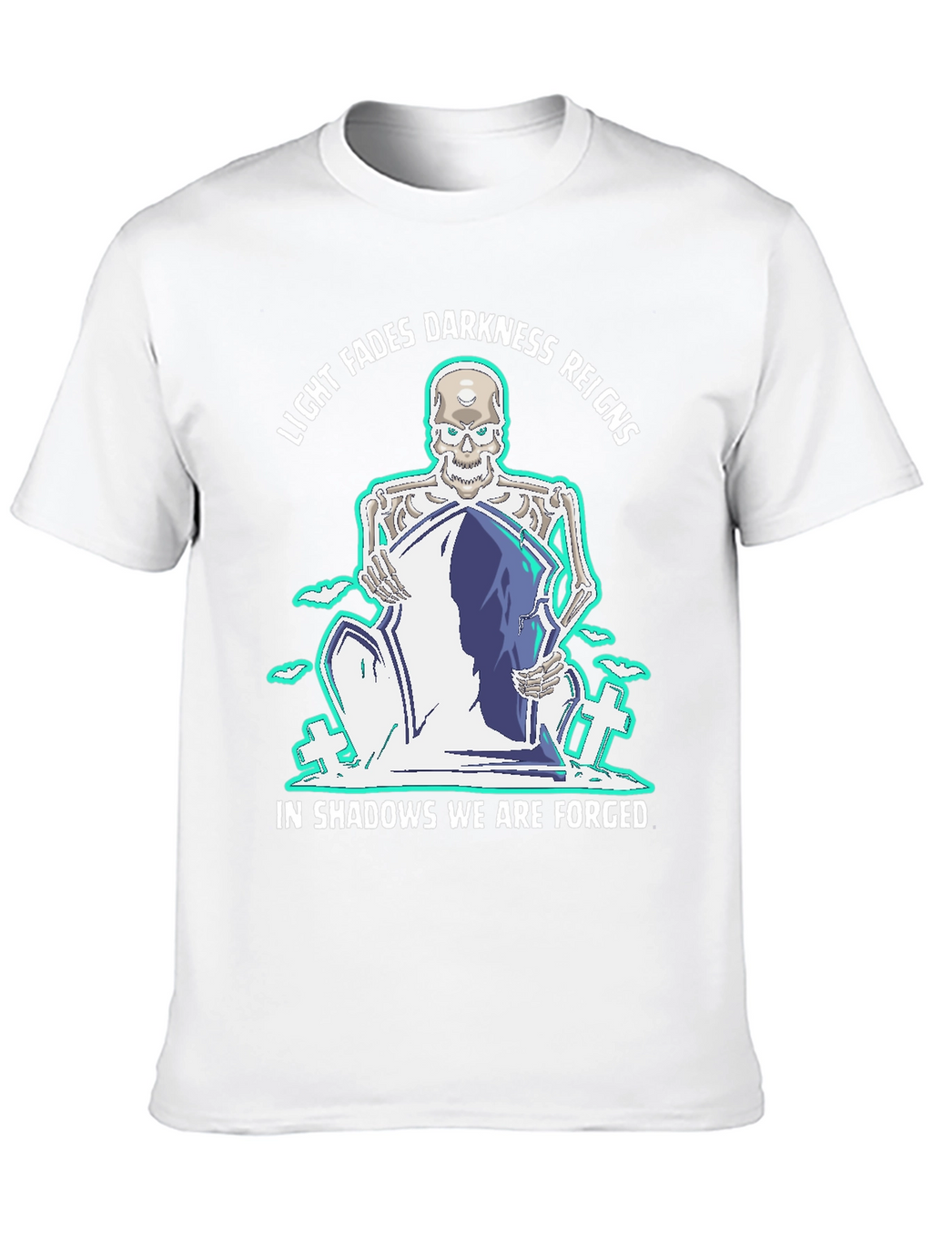 Light Fades Darkness Reigns Skeleton Graphic Tee
