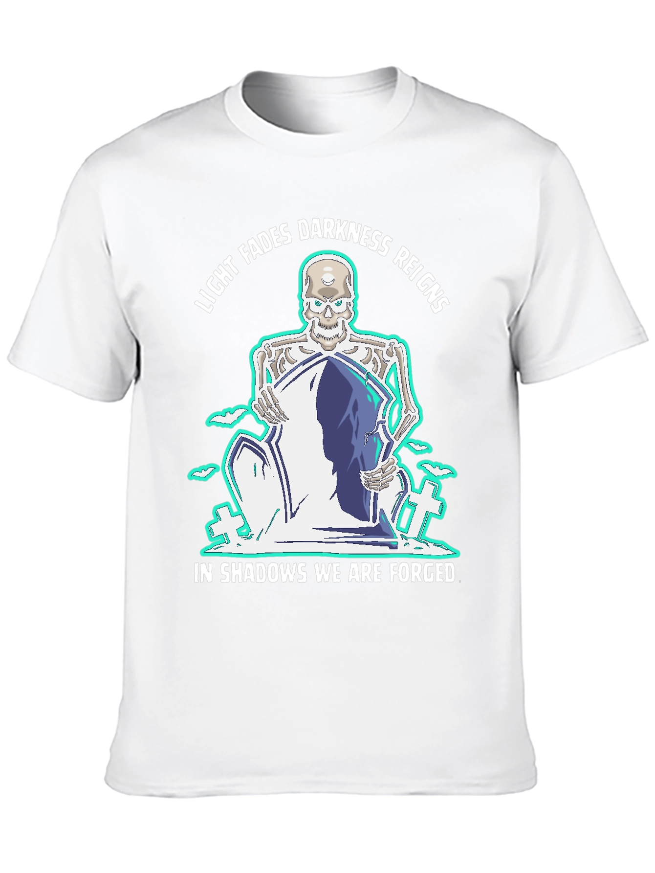 Light Fades Darkness Reigns Skeleton Graphic Tee