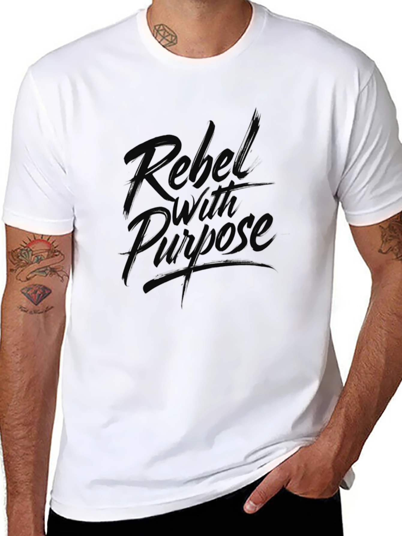 Rebel With Purpose Graphic Tee - Black