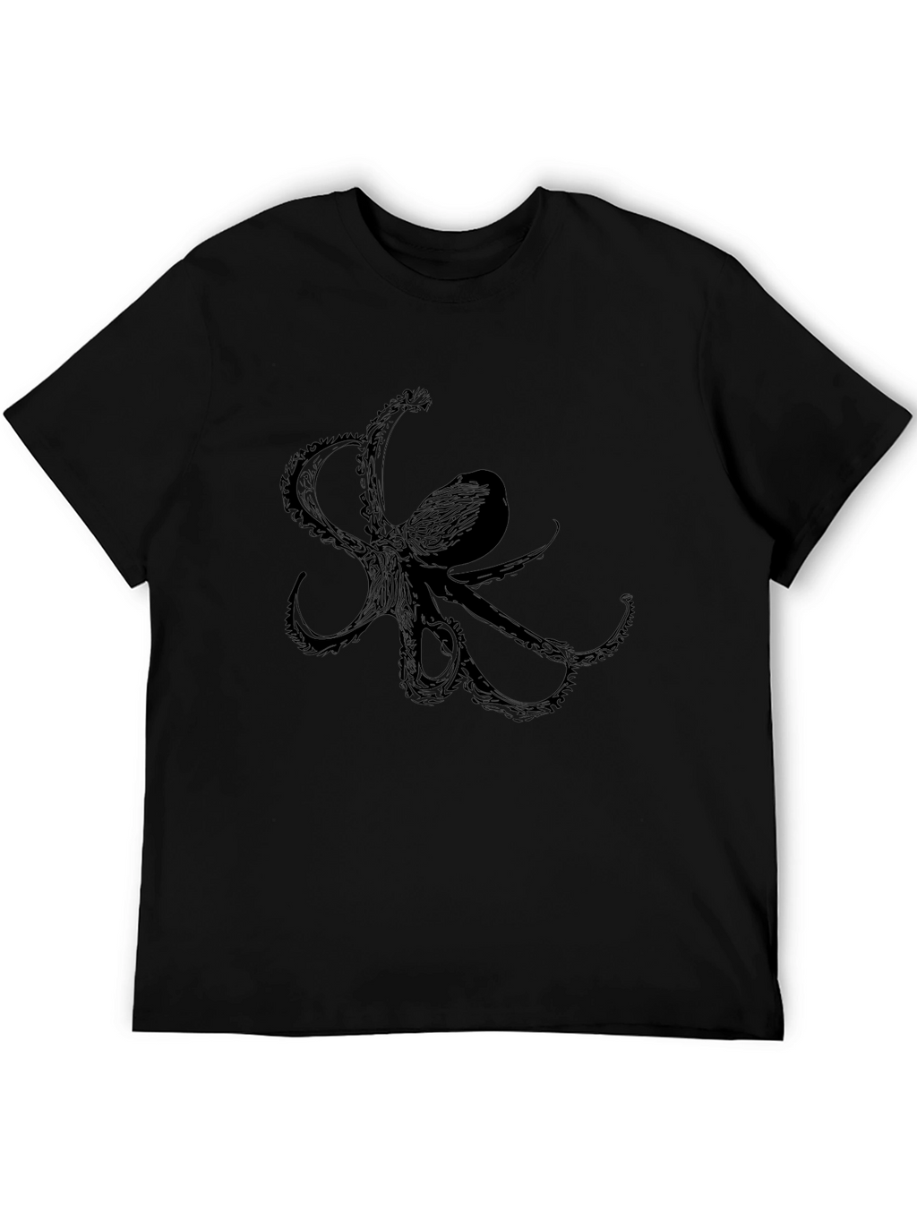 Black Octopus Graphic Tee - Mens Fashion