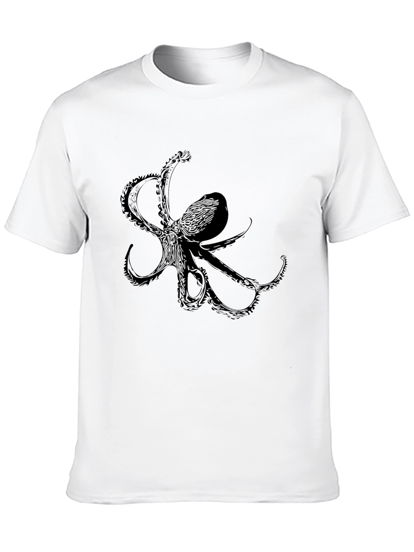 Black Octopus Graphic Tee - Mens Fashion