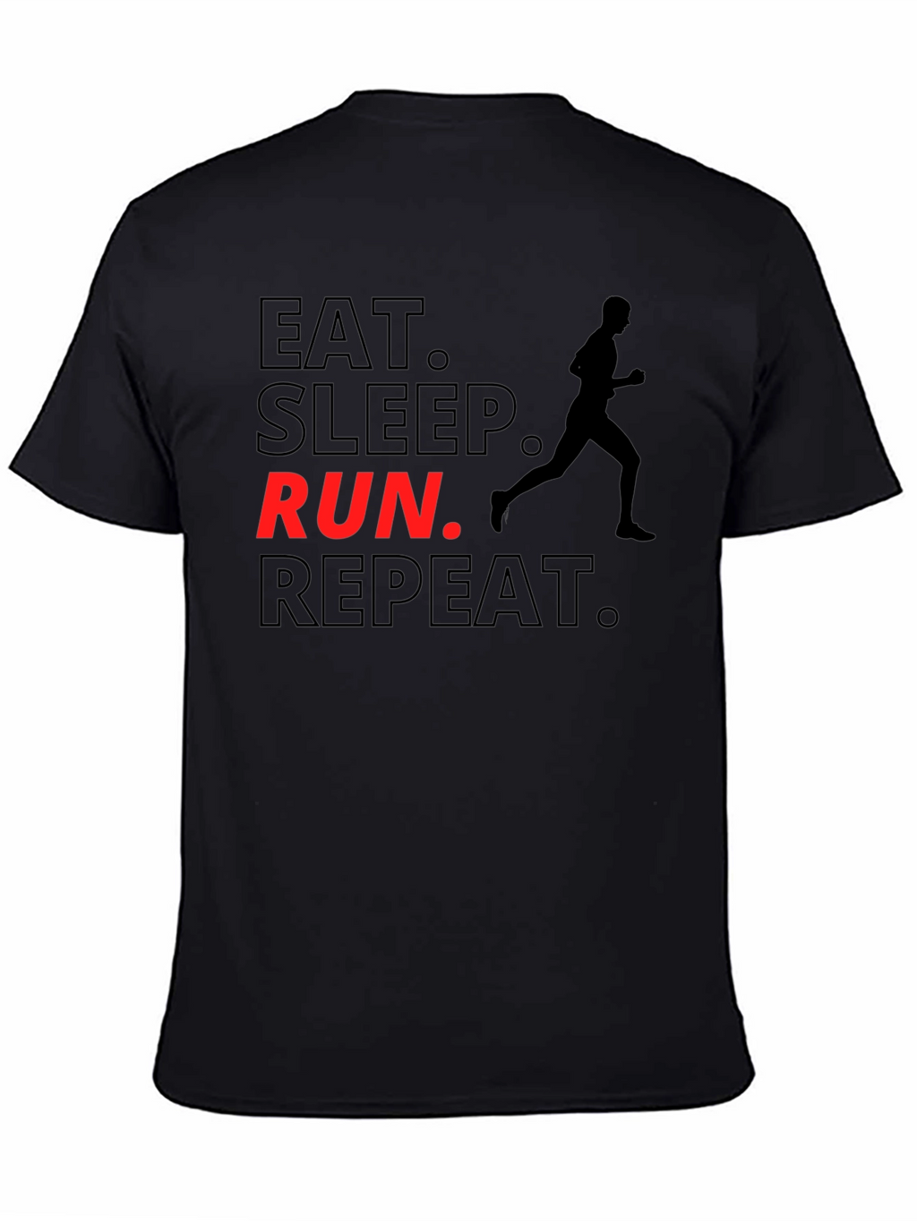 Eat Sleep Run Repeat Black Graphic T-Shirt
