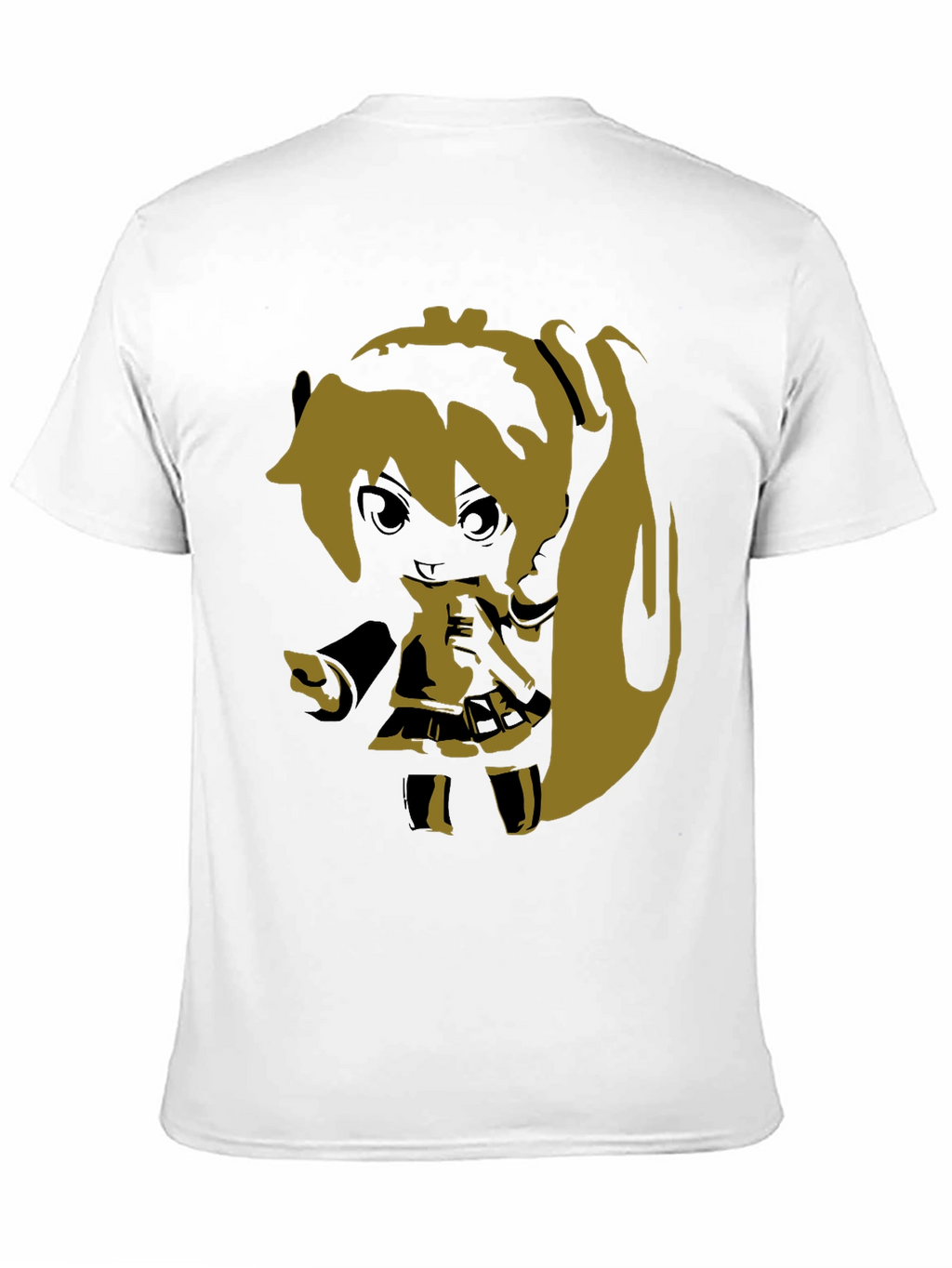 Anime Girl Graphic Print Black T-Shirt