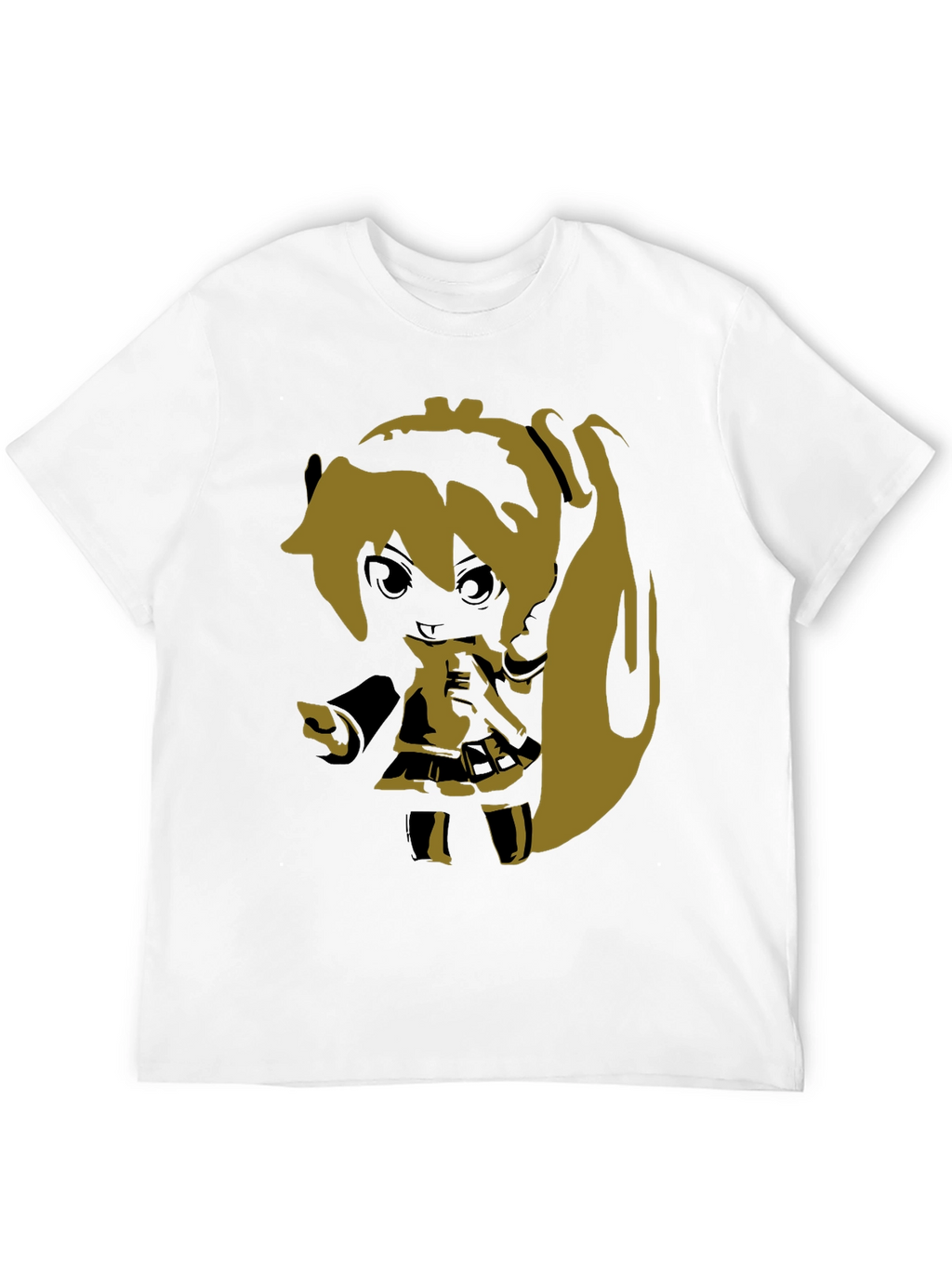 Anime Girl Graphic Print Black T-Shirt