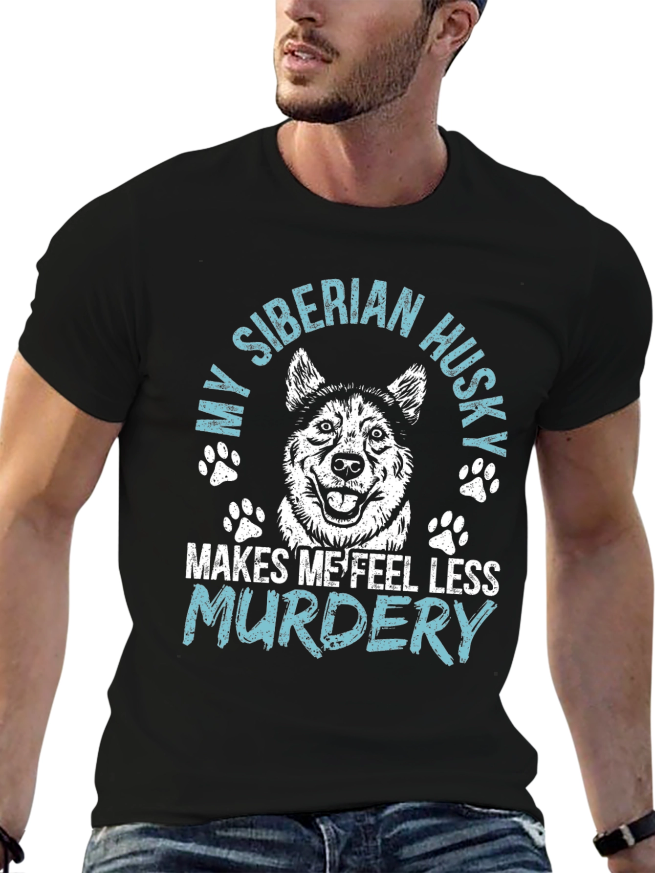 Siberian Husky T-Shirt: Makes Me Feel Less Murdery