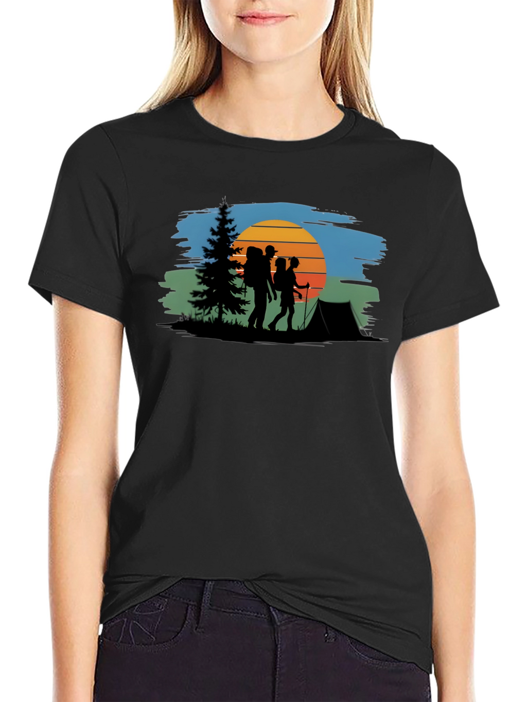 Hiking Adventure T-Shirt - Nature Silhouette Design