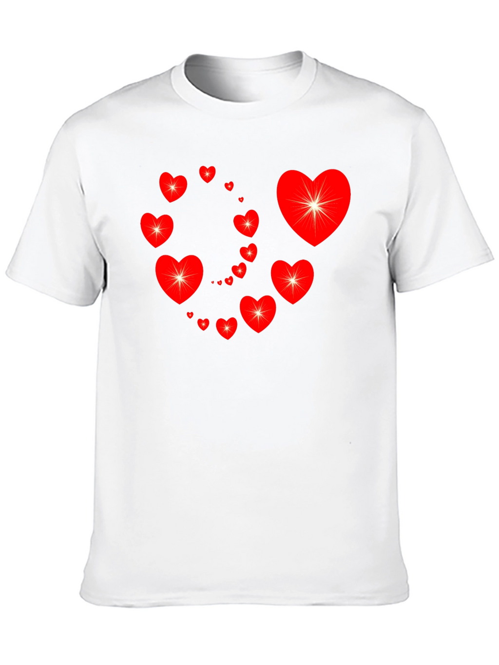 Heart Swirl Graphic Tee - Black Cotton Casual Shirt