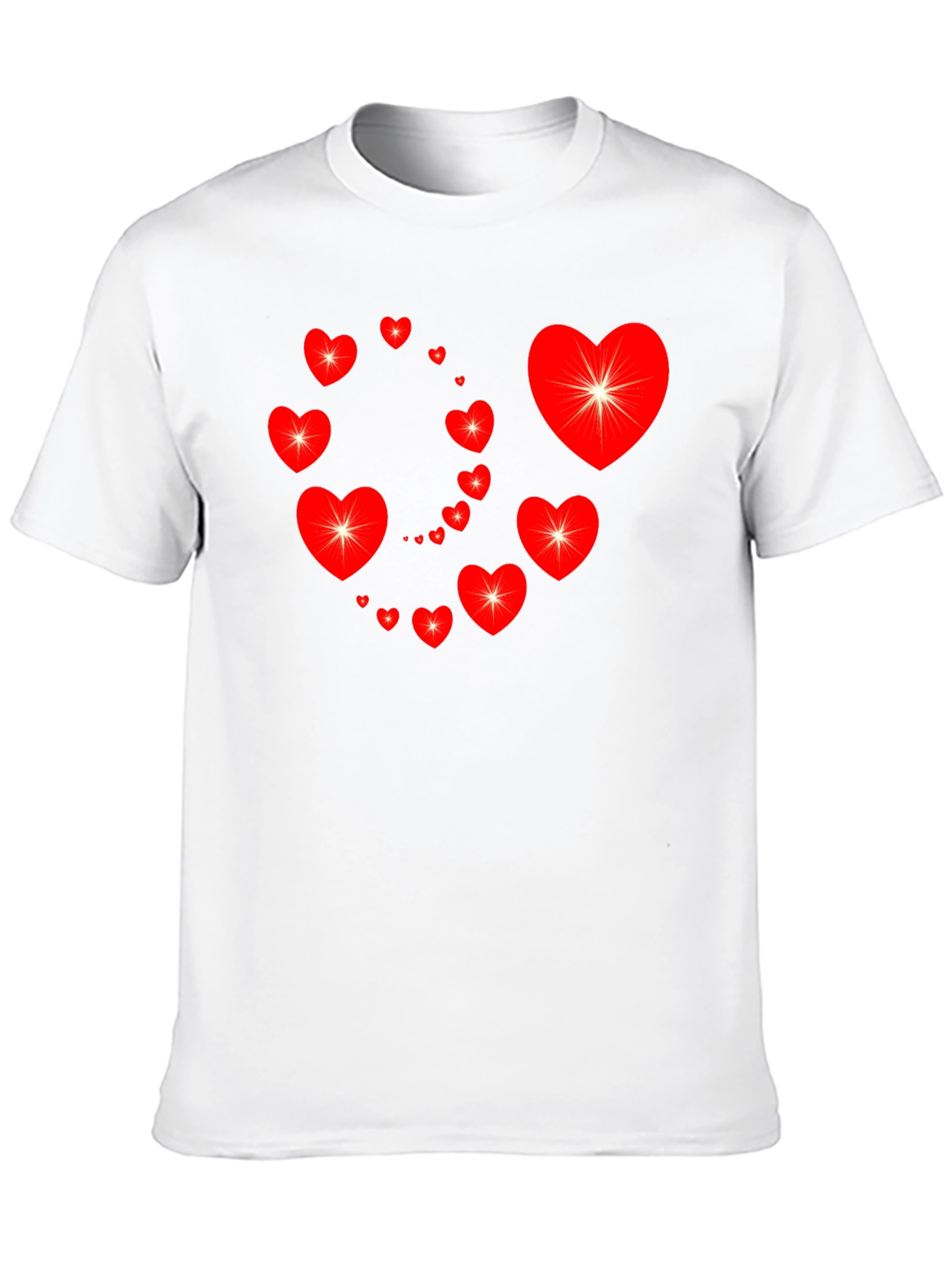 Heart Swirl Graphic Tee - Black Cotton Casual Shirt