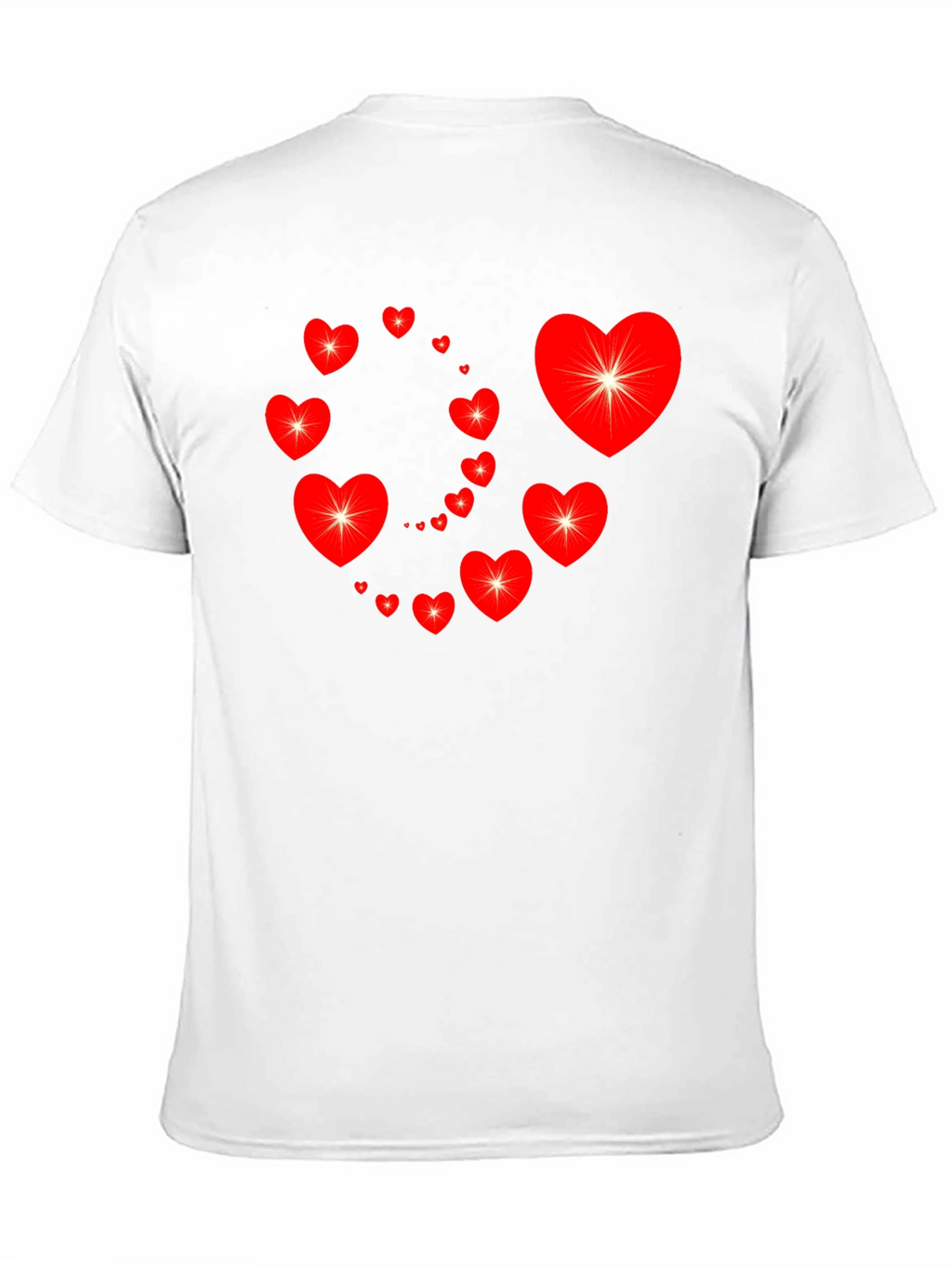 Heart Swirl Graphic Tee - Black Cotton Casual Shirt