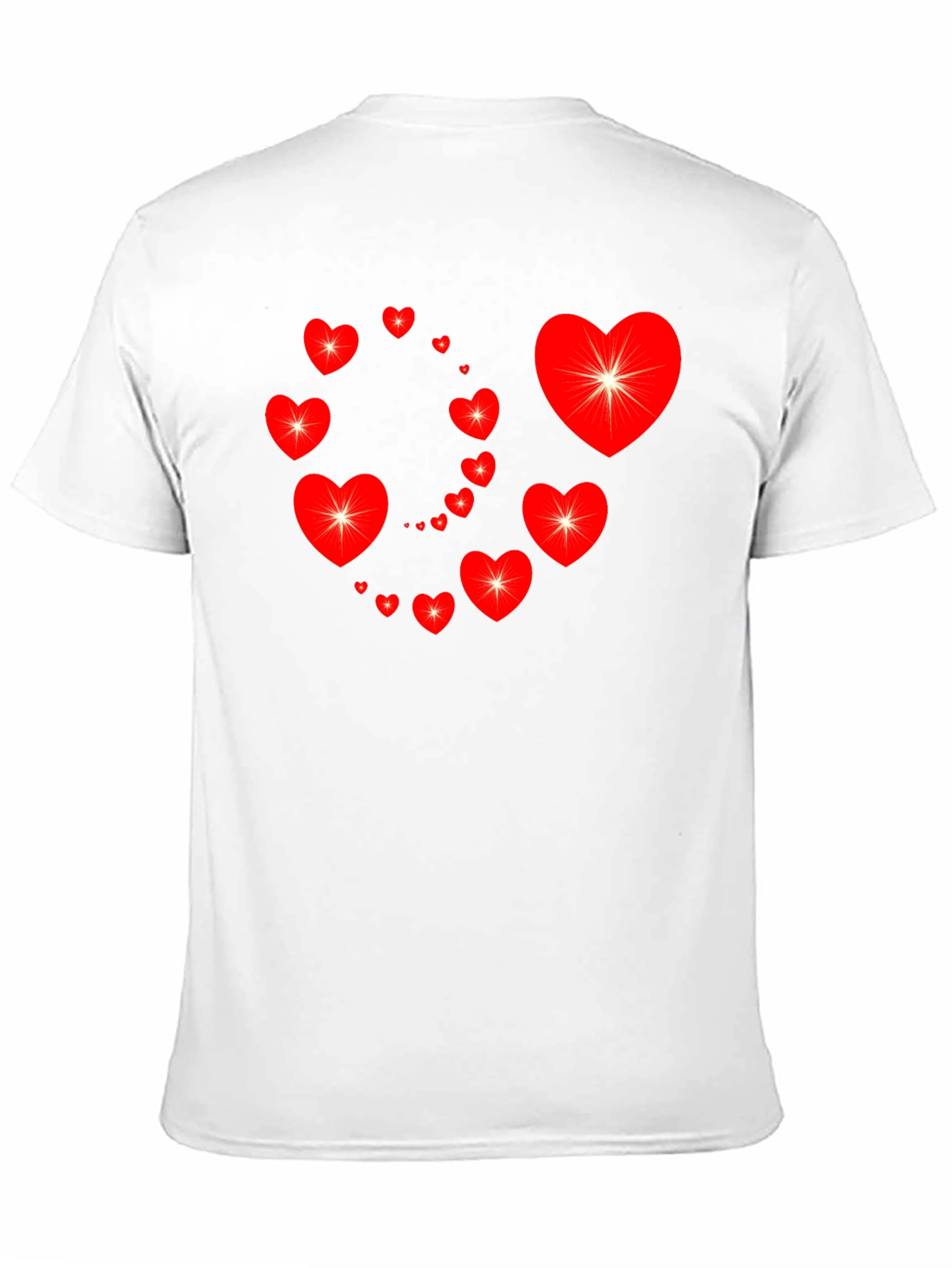 Heart Swirl Graphic Tee - Black Cotton Casual Shirt