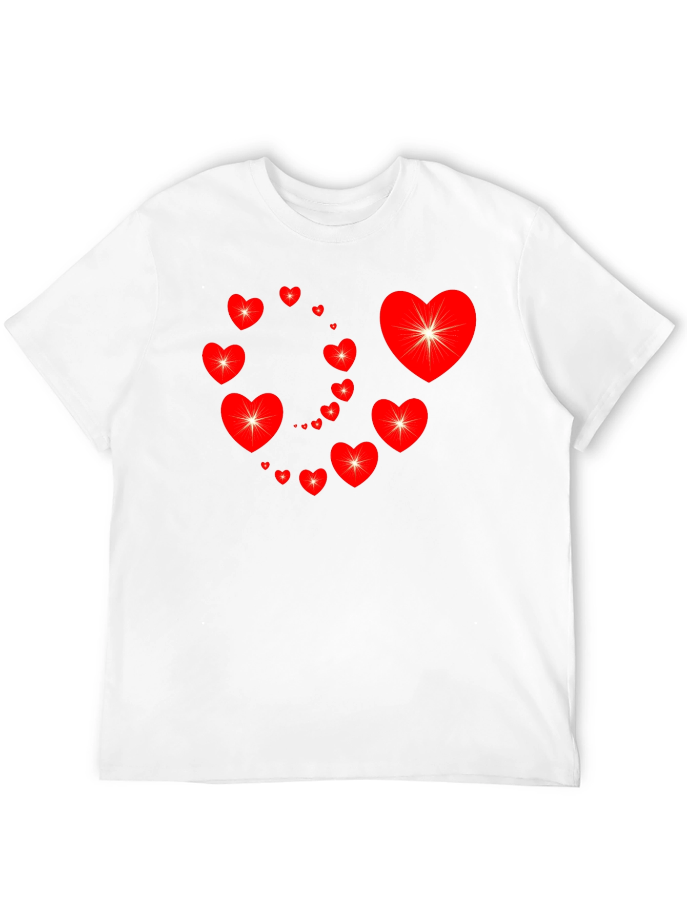 Heart Swirl Graphic Tee - Black Cotton Casual Shirt