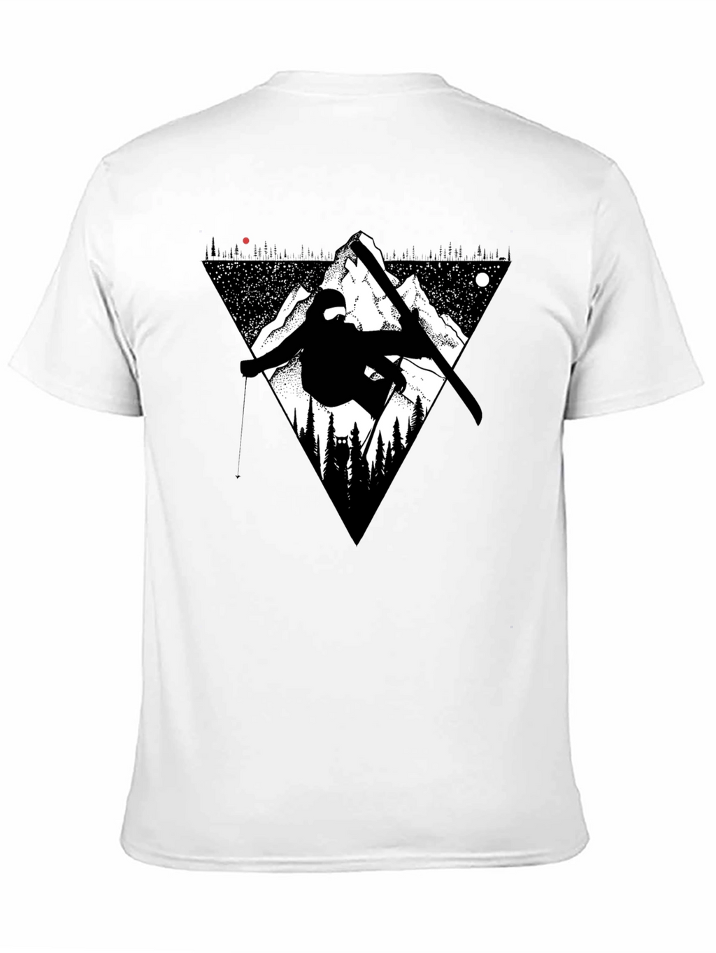Mountain Ski Graphic Tee - Black Casual T-Shirt