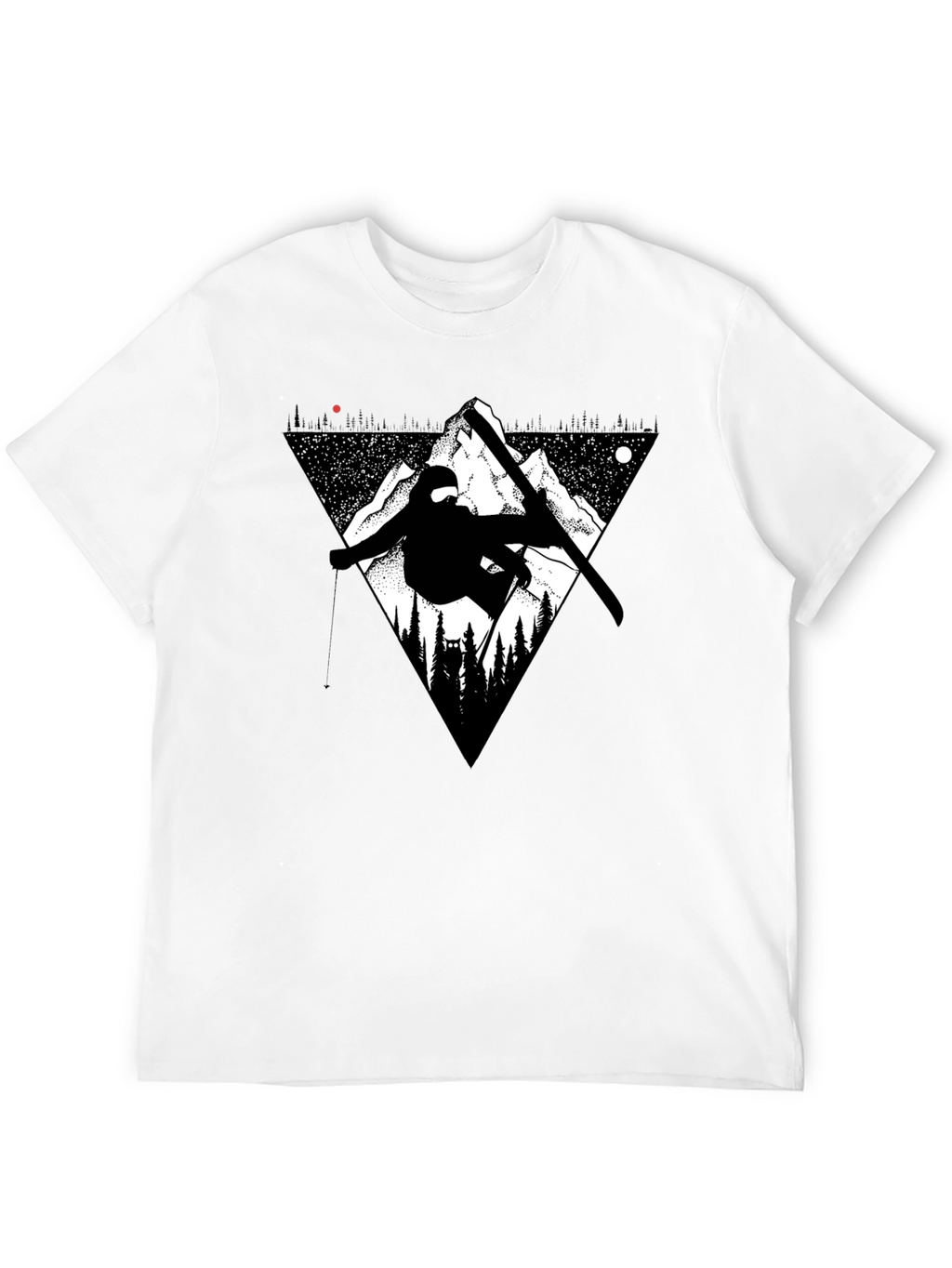 Mountain Ski Graphic Tee - Black Casual T-Shirt