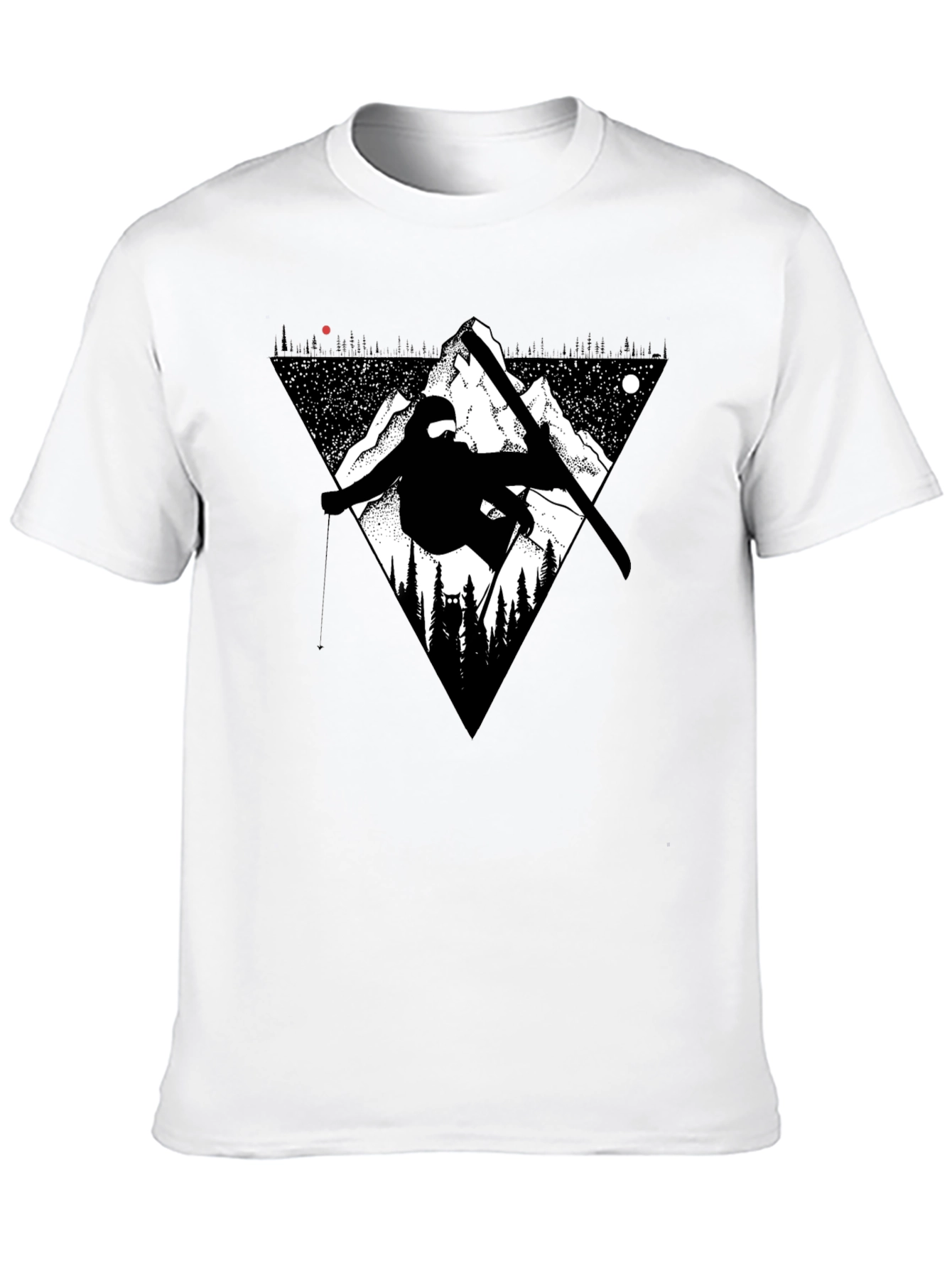 Mountain Ski Graphic Tee - Black Casual T-Shirt