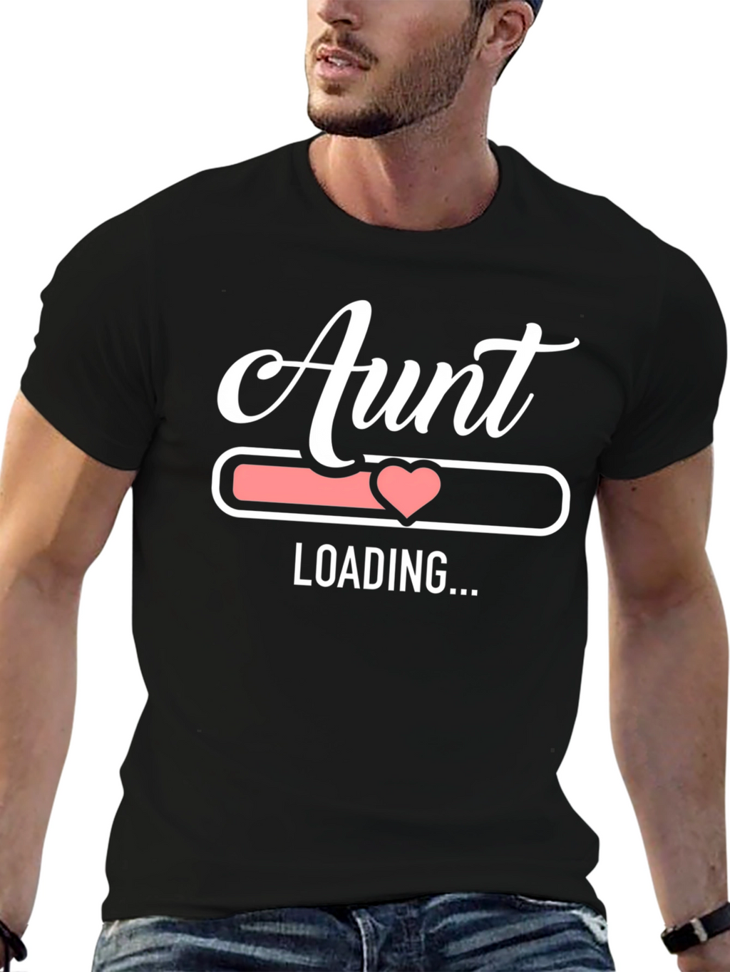 Aunt Loading Funny Graphic Tee - Black