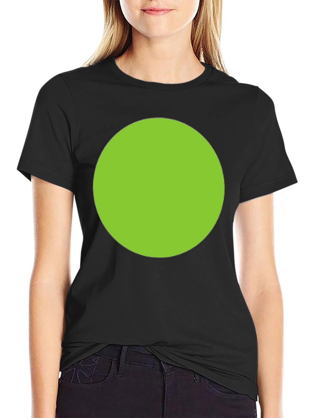 Mens Black T-Shirt with Green Circle Design