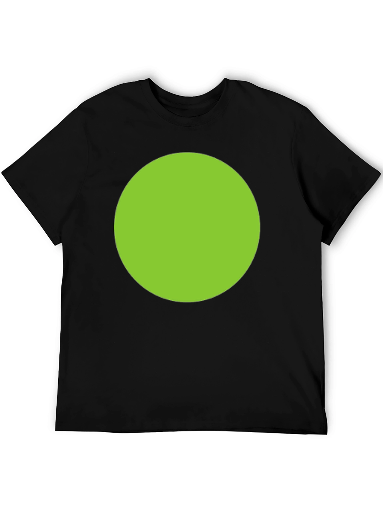 Mens Black T-Shirt with Green Circle Design