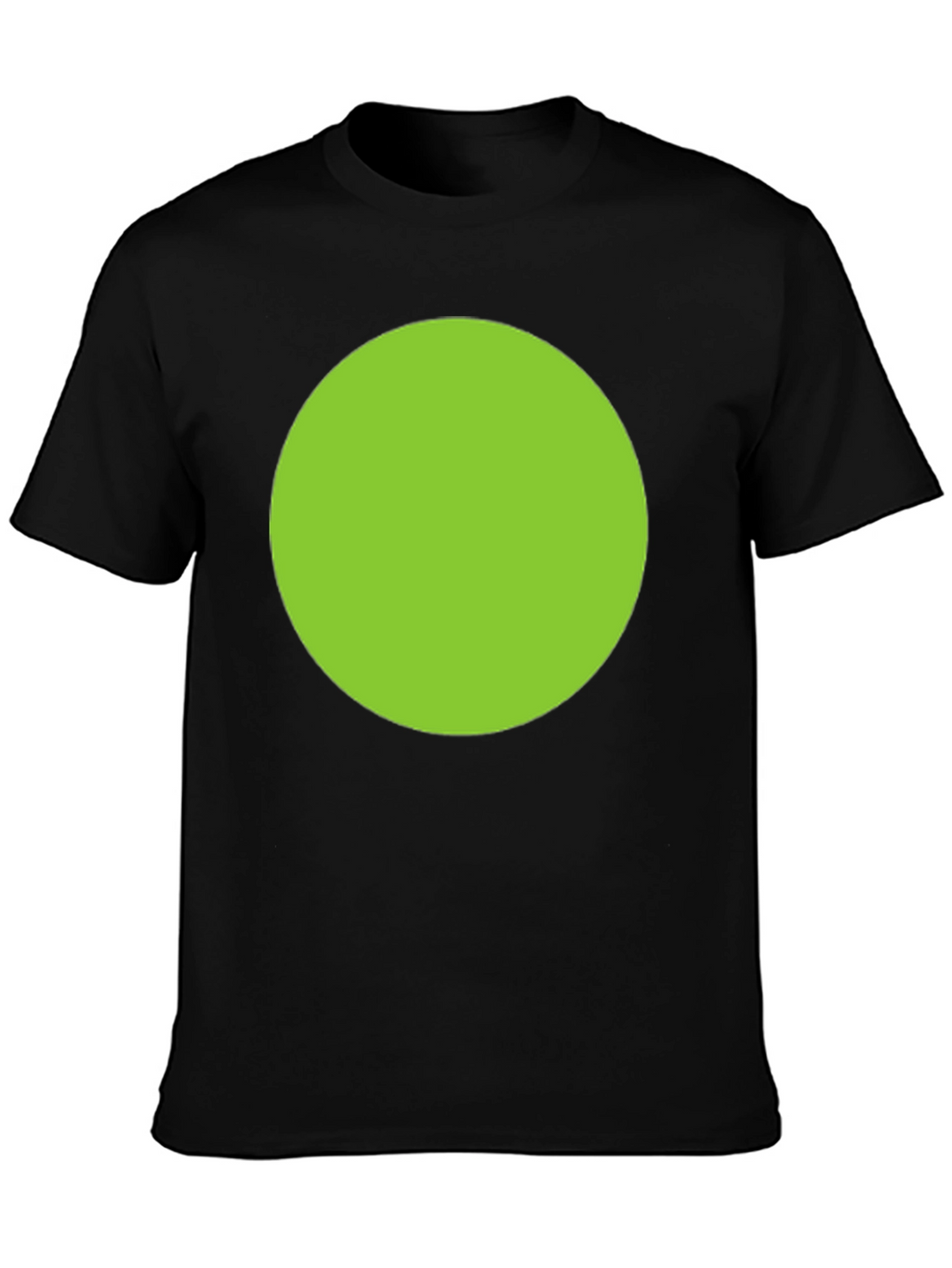 Mens Black T-Shirt with Green Circle Design