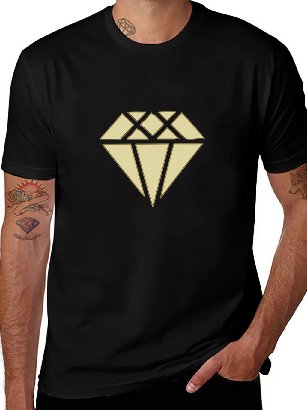 Diamond Graphic Print Crew Neck T-Shirt
