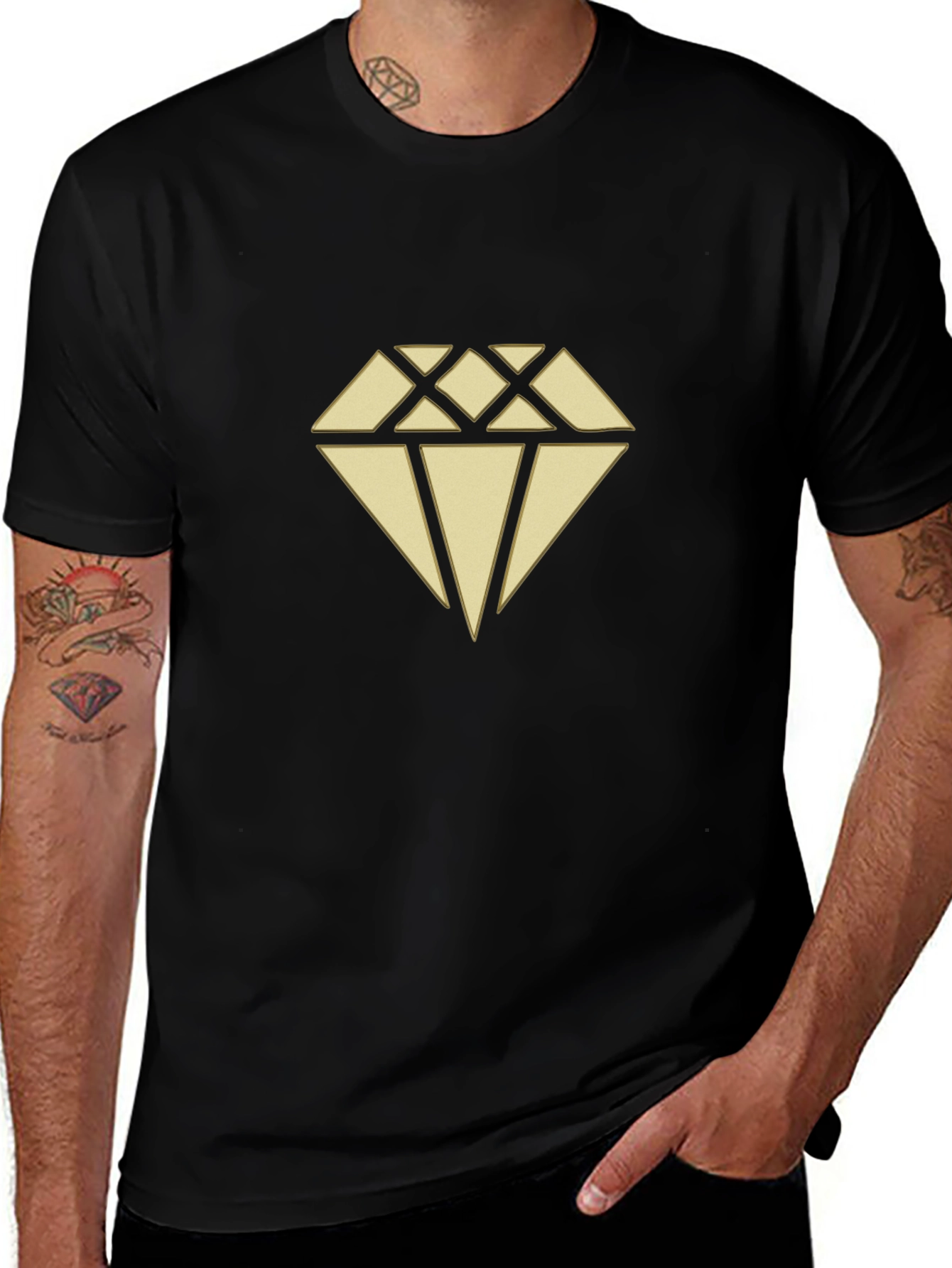 Diamond Graphic Print Crew Neck T-Shirt