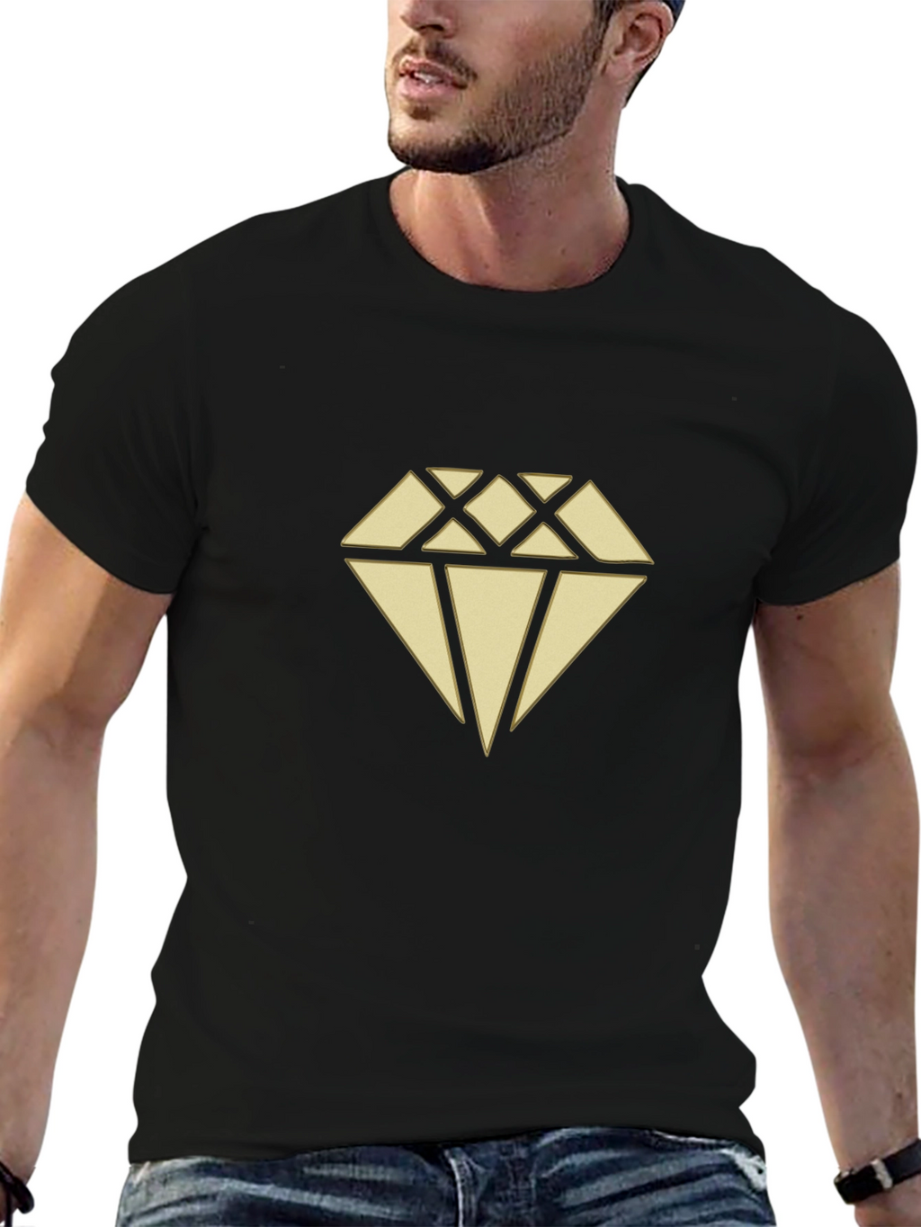 Diamond Graphic Print Crew Neck T-Shirt