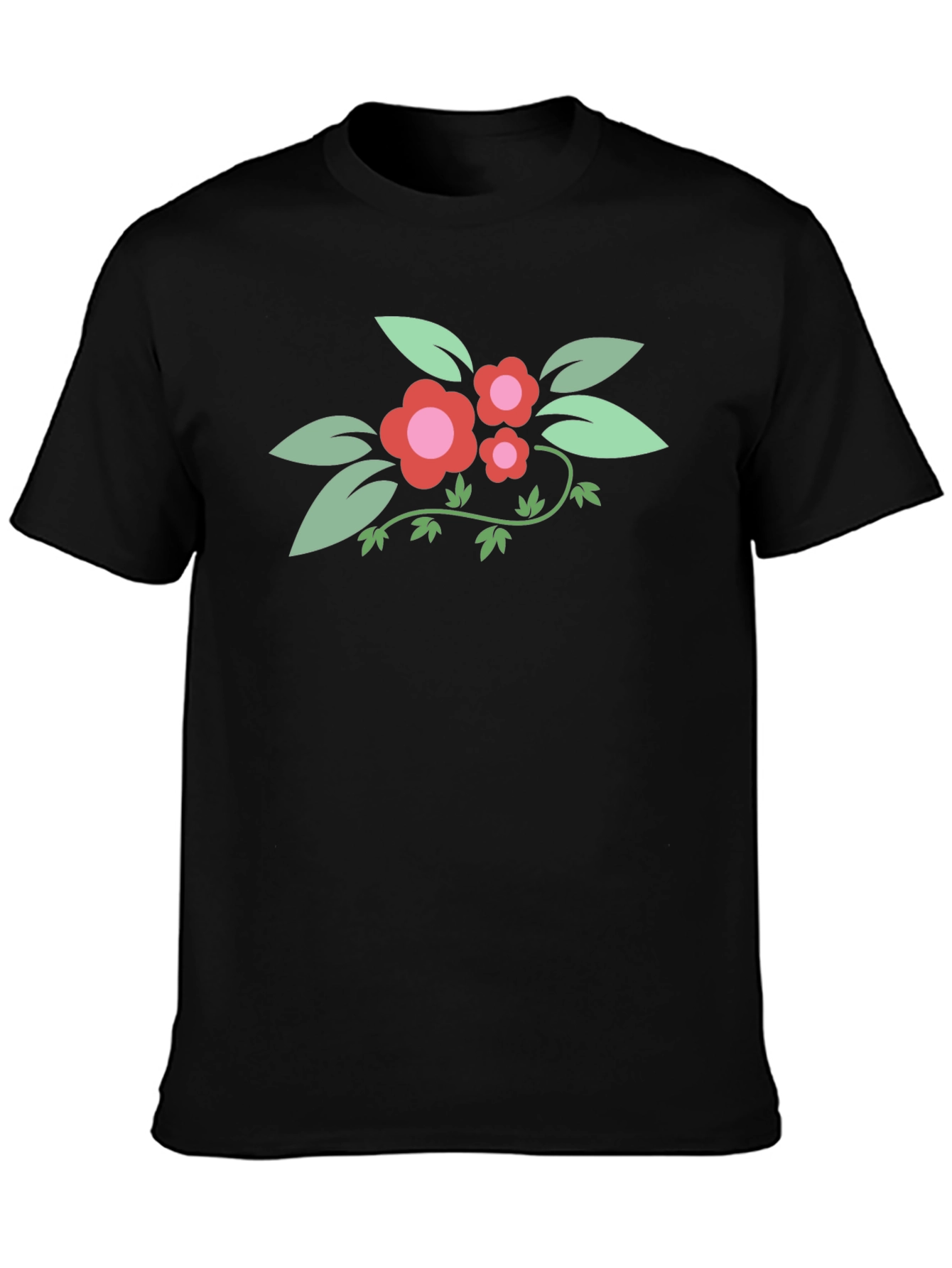 Floral Graphic Black T-Shirt - Stylish Casual Wear