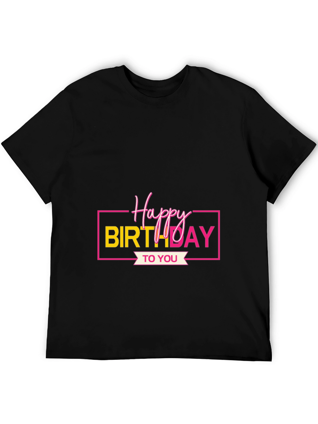 Happy Birthday Graphic Tee - Black