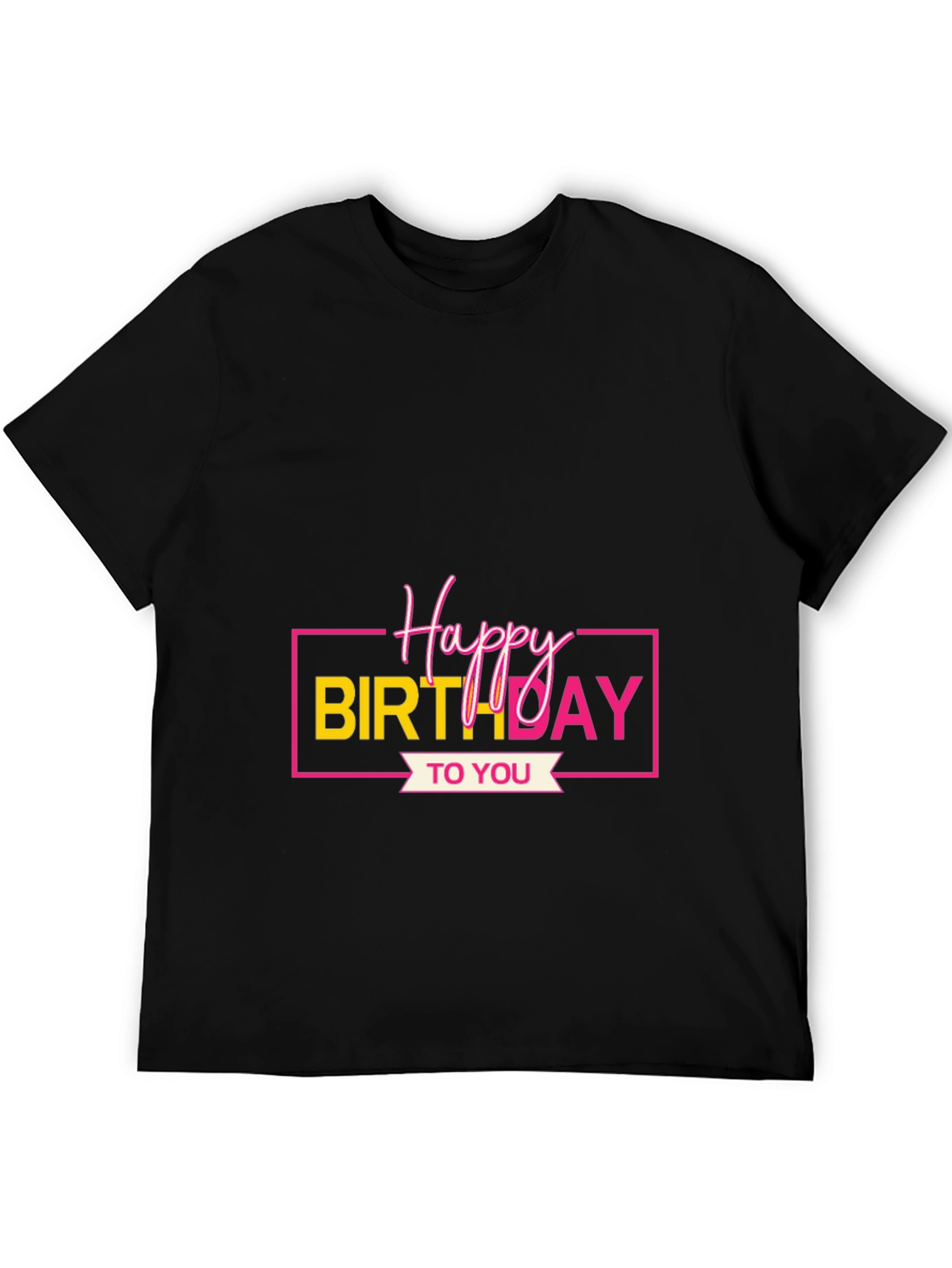 Happy Birthday Graphic Tee - Black