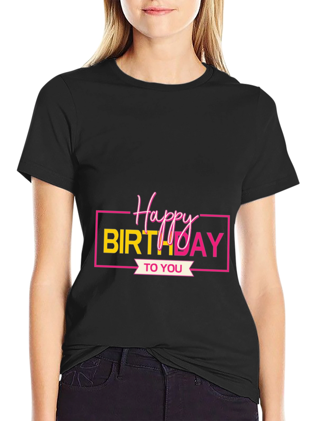 Happy Birthday Graphic Tee - Black