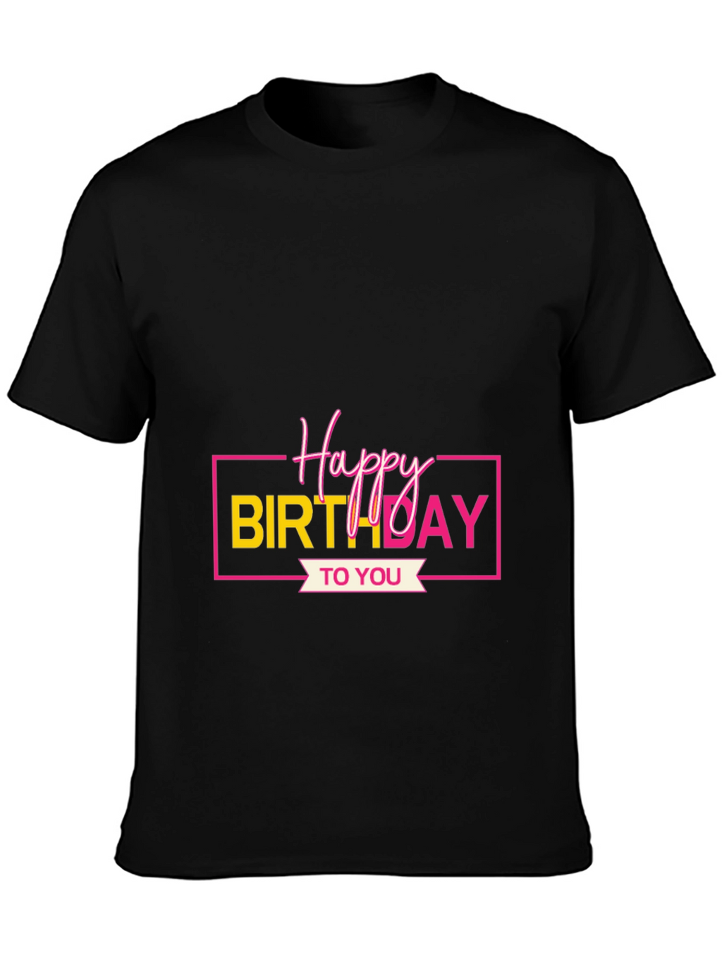 Happy Birthday Graphic Tee - Black