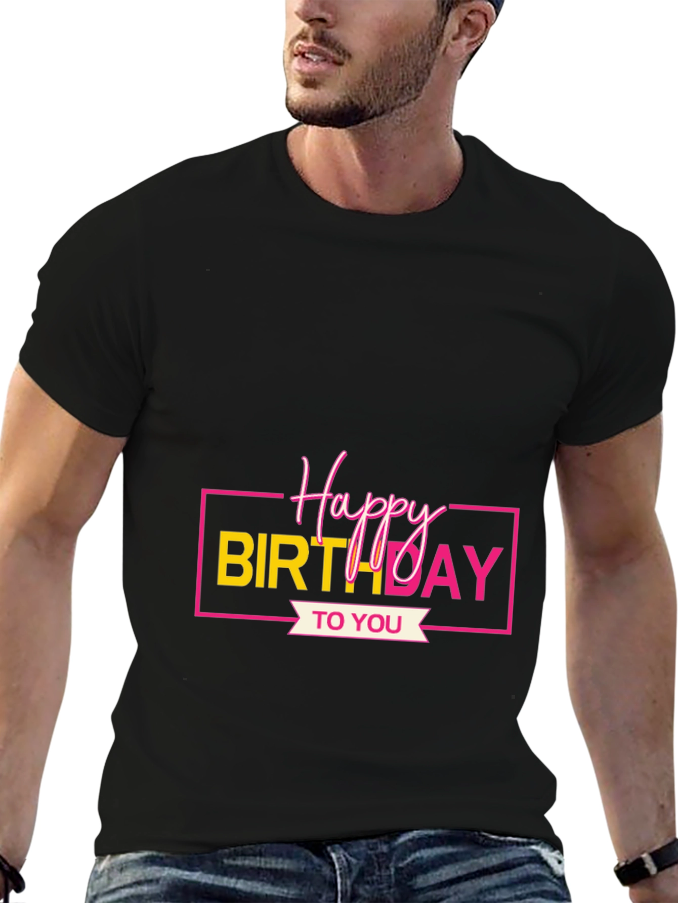 Happy Birthday Graphic Tee - Black