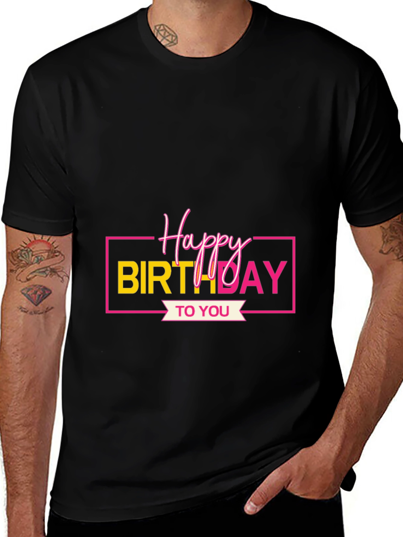 Happy Birthday Graphic Tee - Black