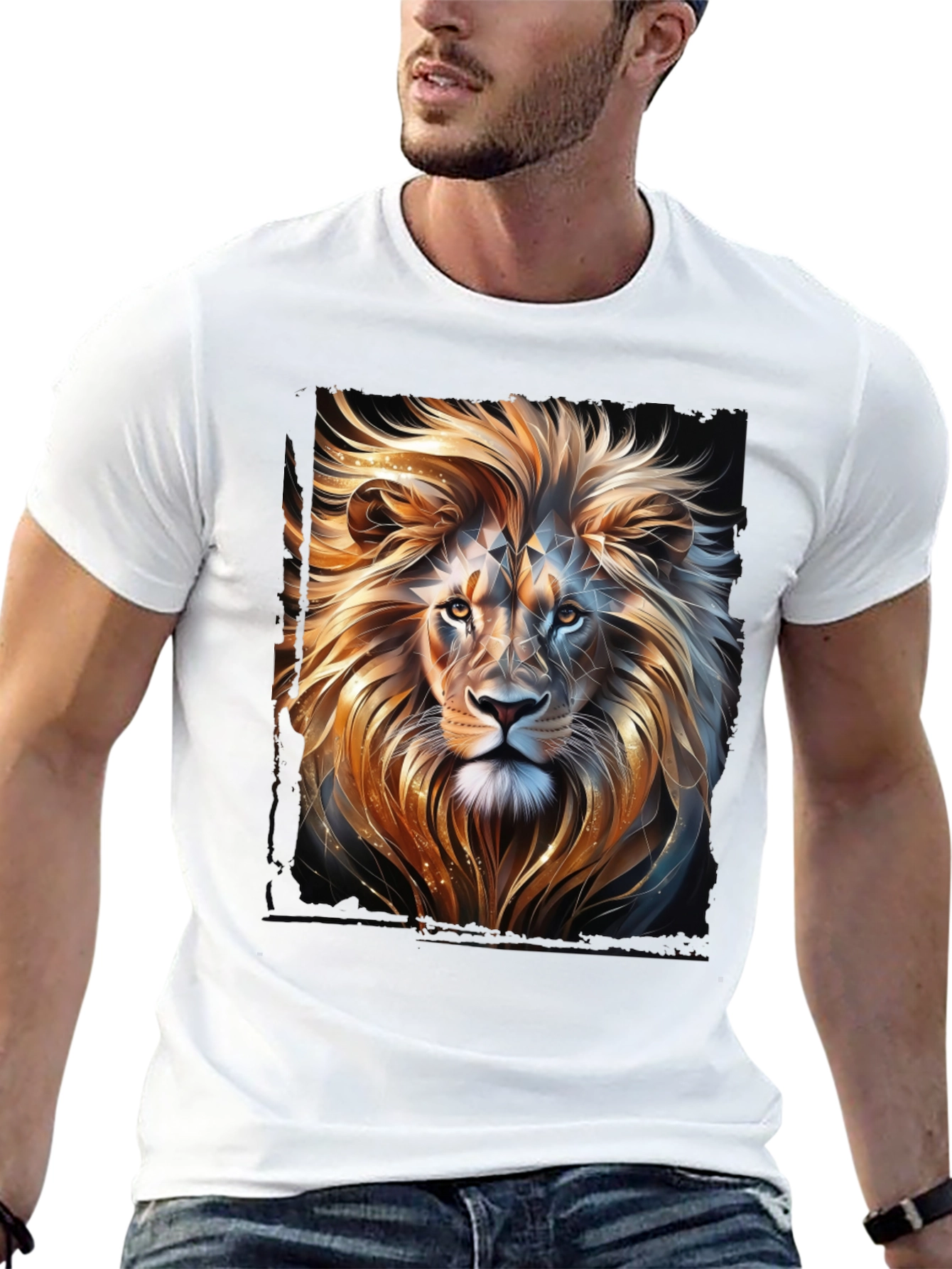 Lion Graphic T-Shirt - Black Stylish Animal Print